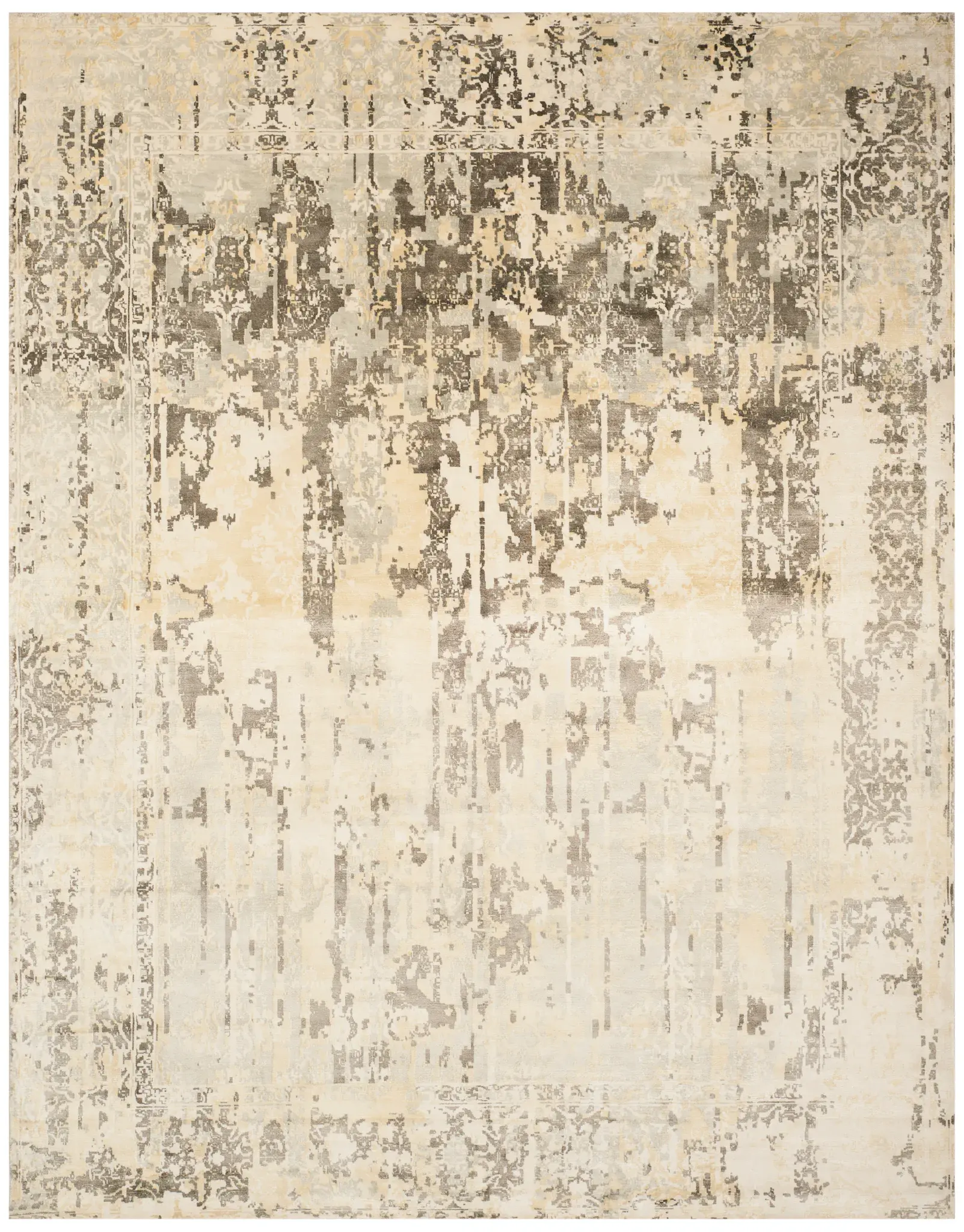 Mirage Distressed Bordered Hand-Loomed Rug