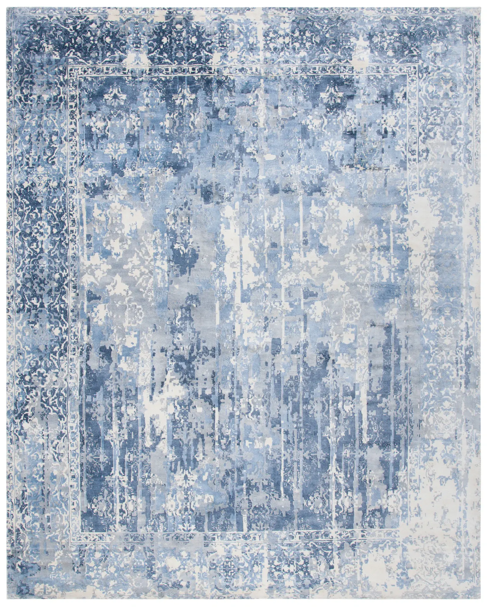 Mirage Distressed Bordered Hand-Loomed Rug