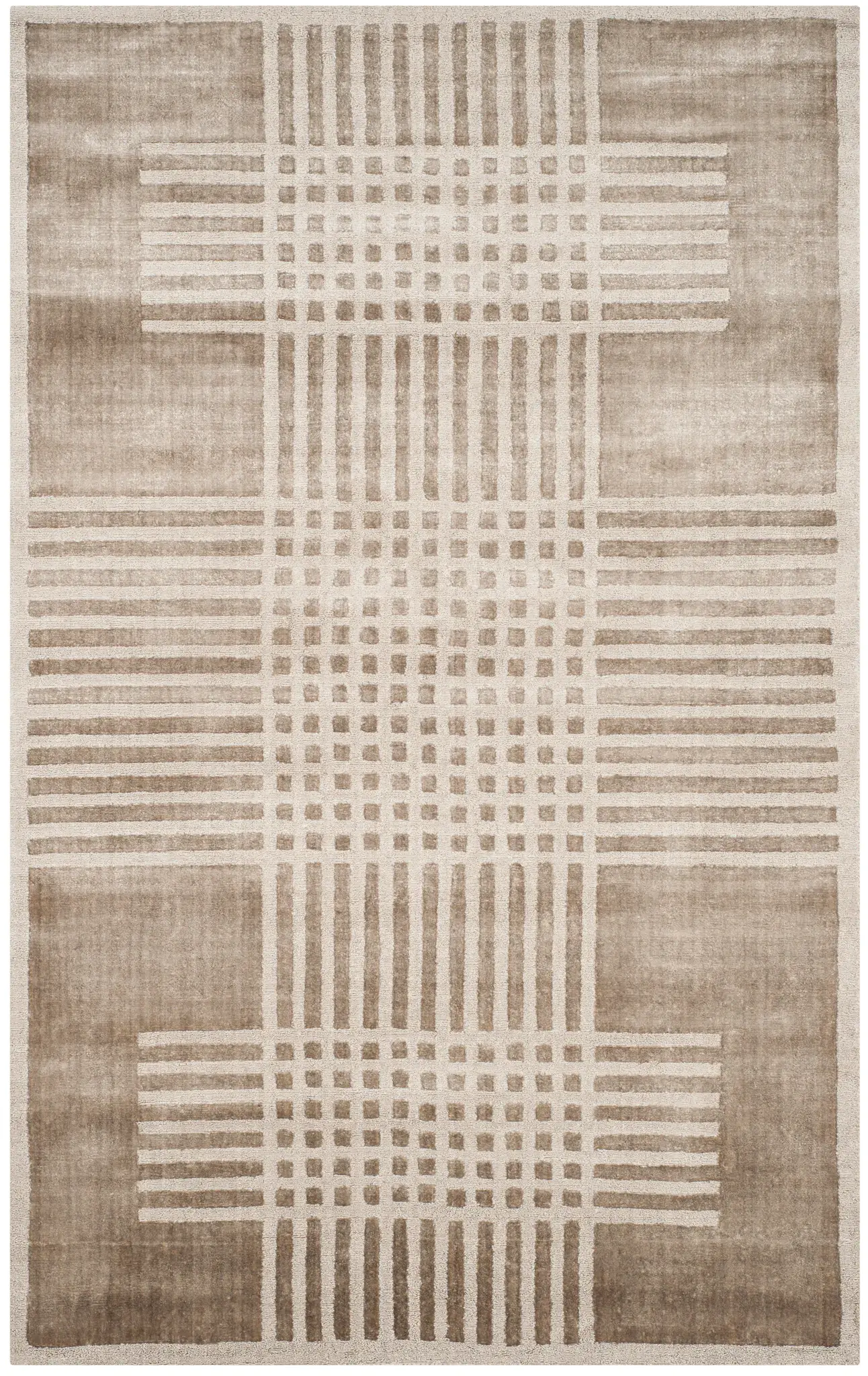 Mirage Geometric Crosshatch Hand-Loomed Rug