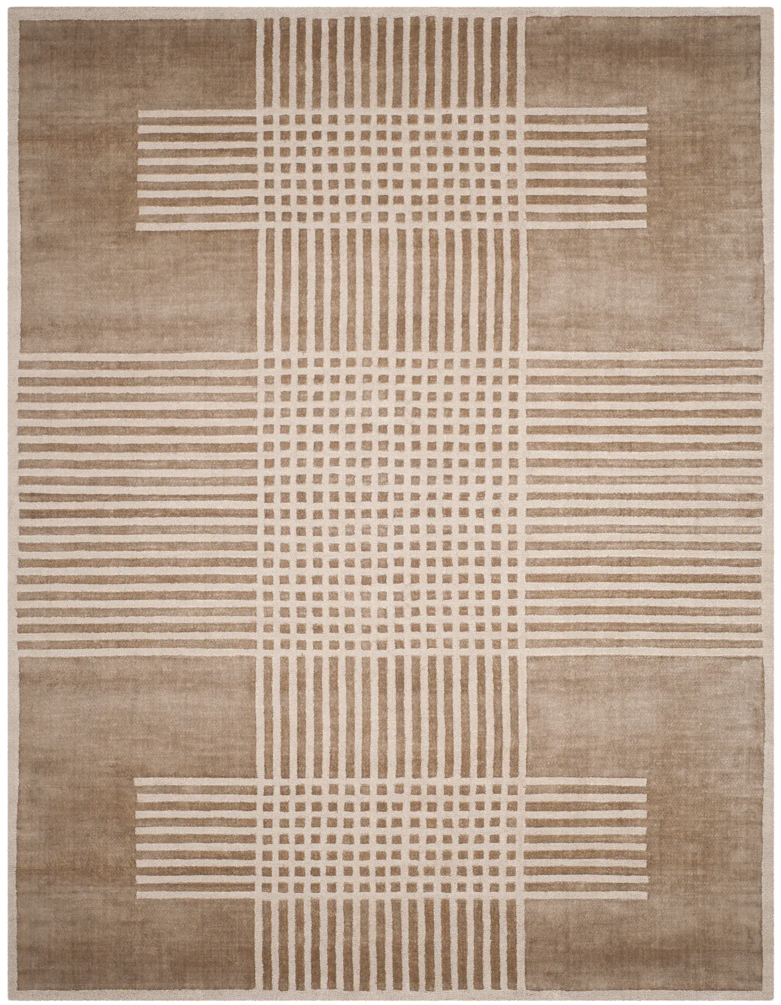 Mirage Geometric Crosshatch Hand-Loomed Rug