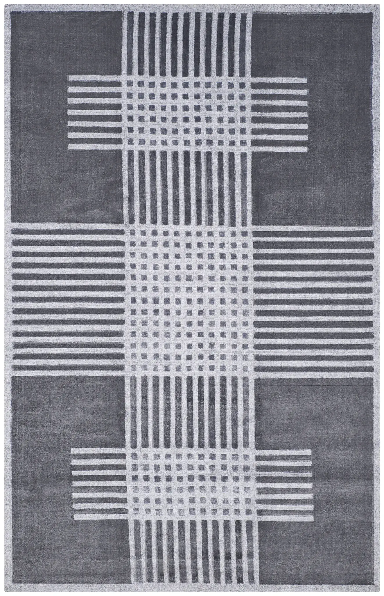 Mirage Geometric Crosshatch Hand-Loomed Rug
