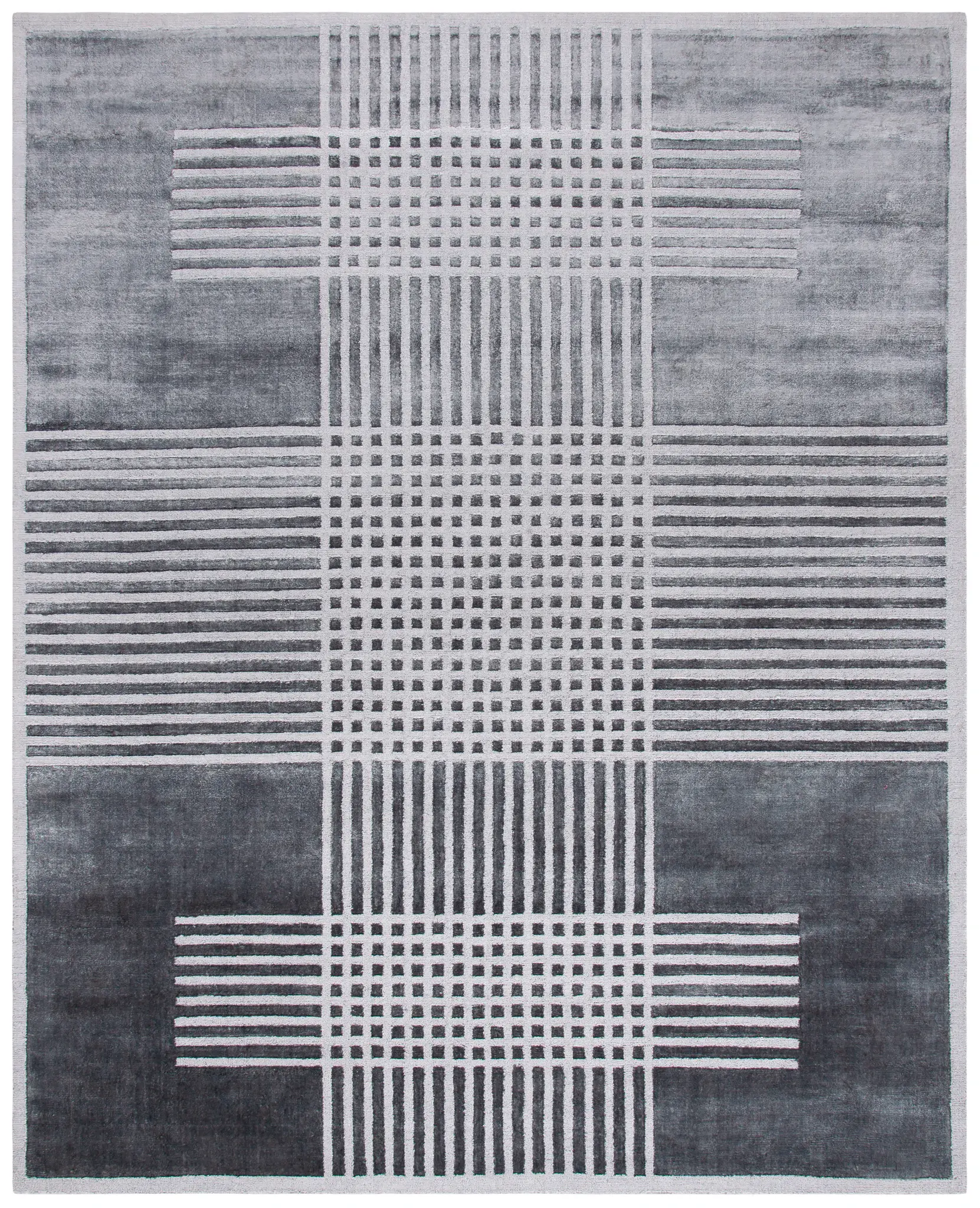 Mirage Geometric Crosshatch Hand-Loomed Rug