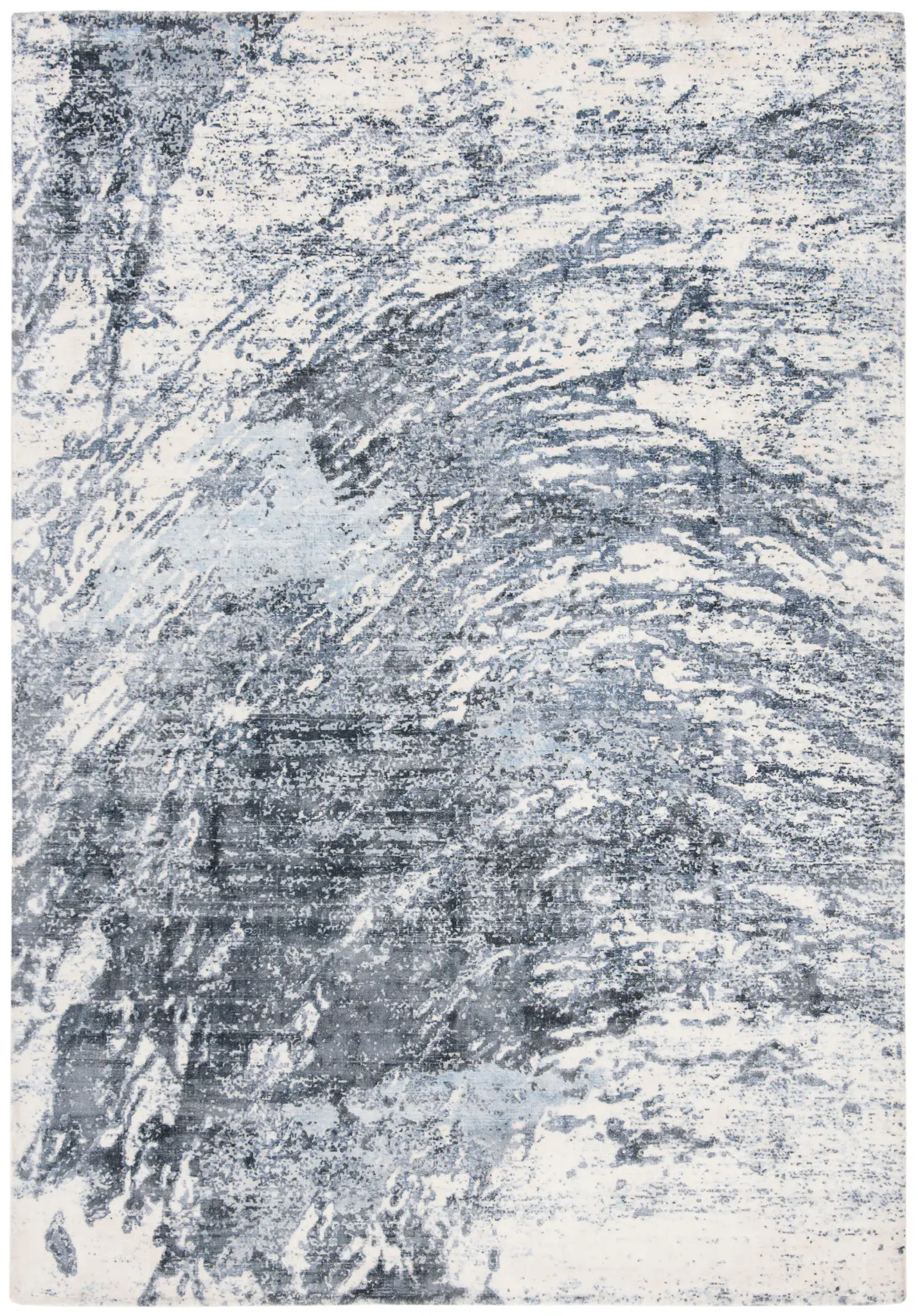 Mirage Abstract Waves Hand-Loomed Viscose Rug