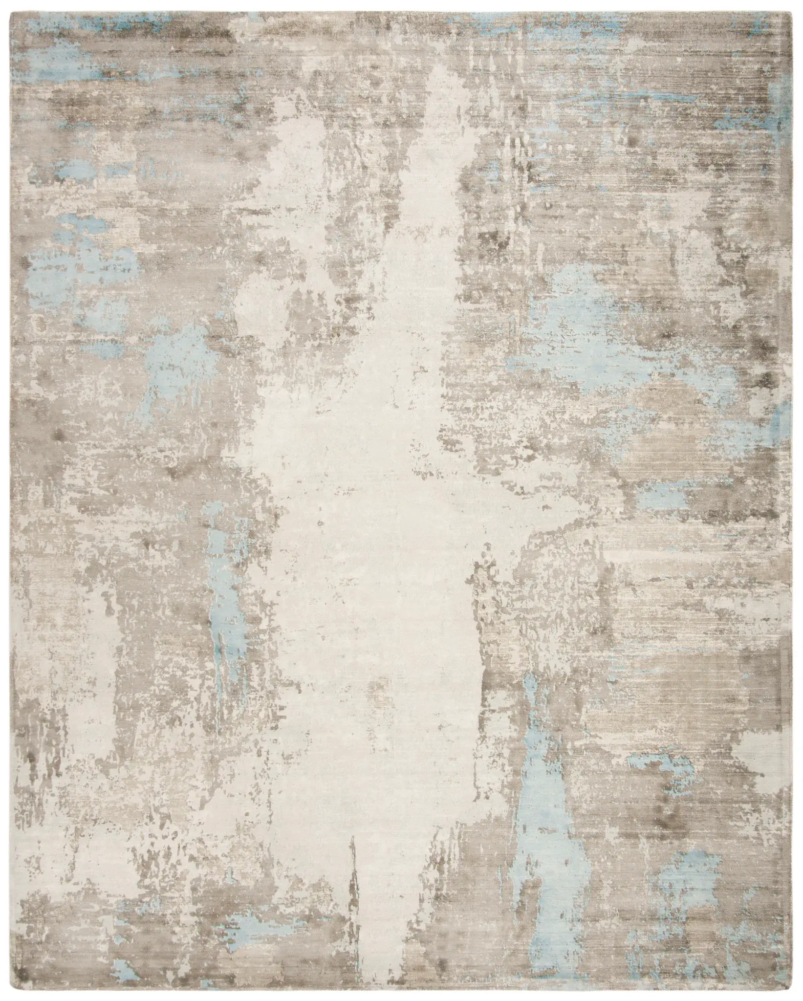 Mirage Abstract Brushstroke Hand-Loomed Viscose Rug