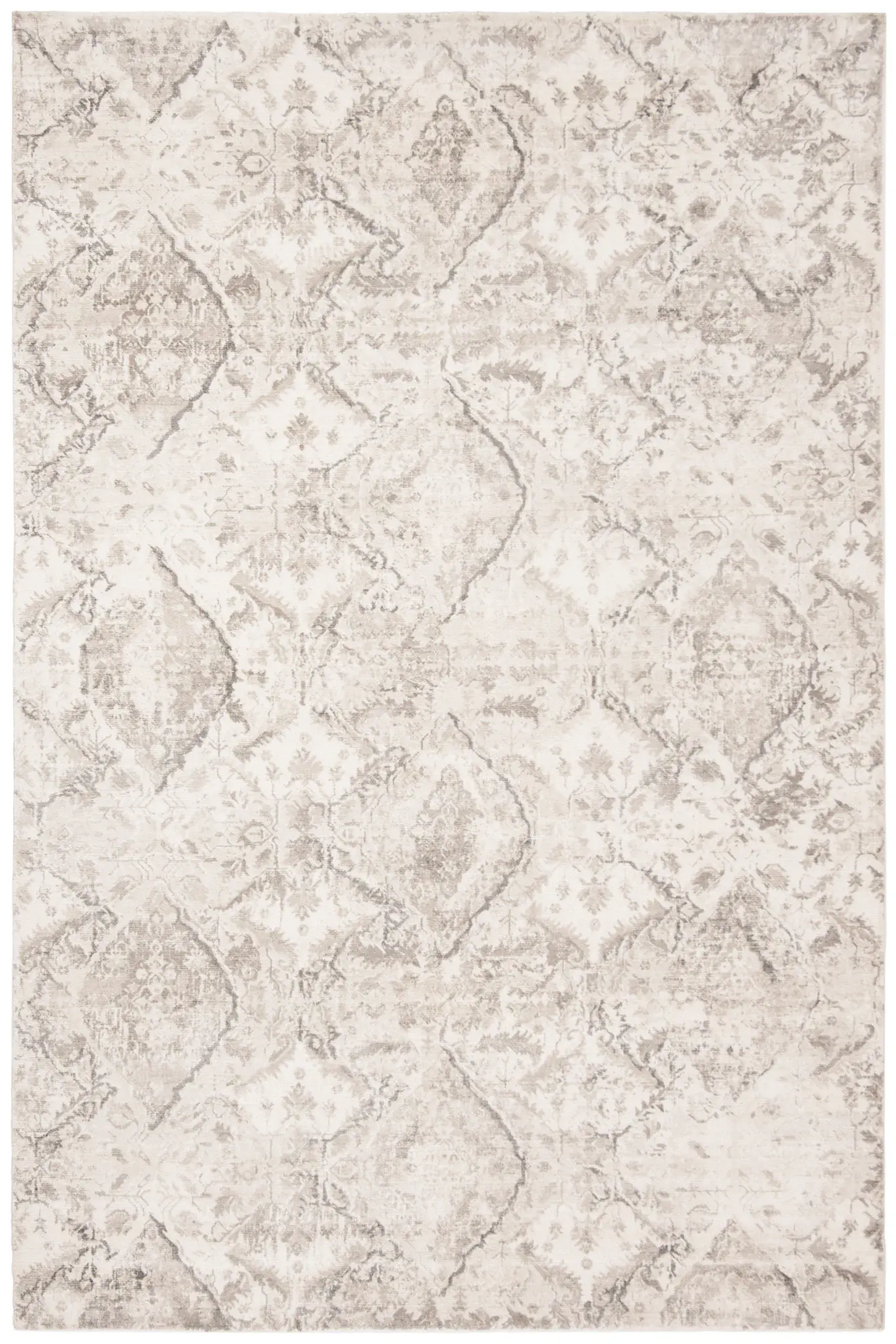 Mirage Faded Ogee Hand-Loomed Viscose Rug