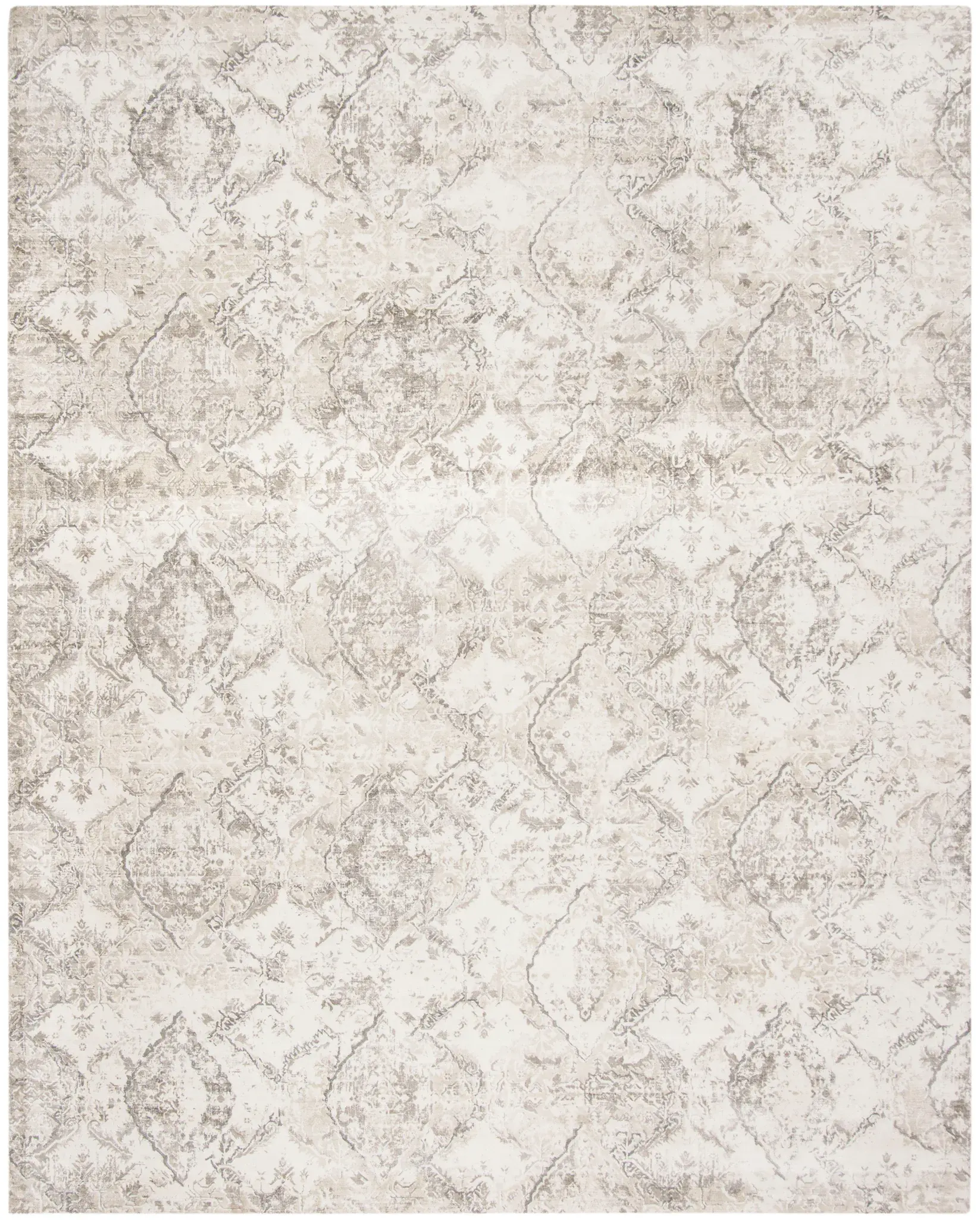 Mirage Faded Ogee Hand-Loomed Viscose Rug