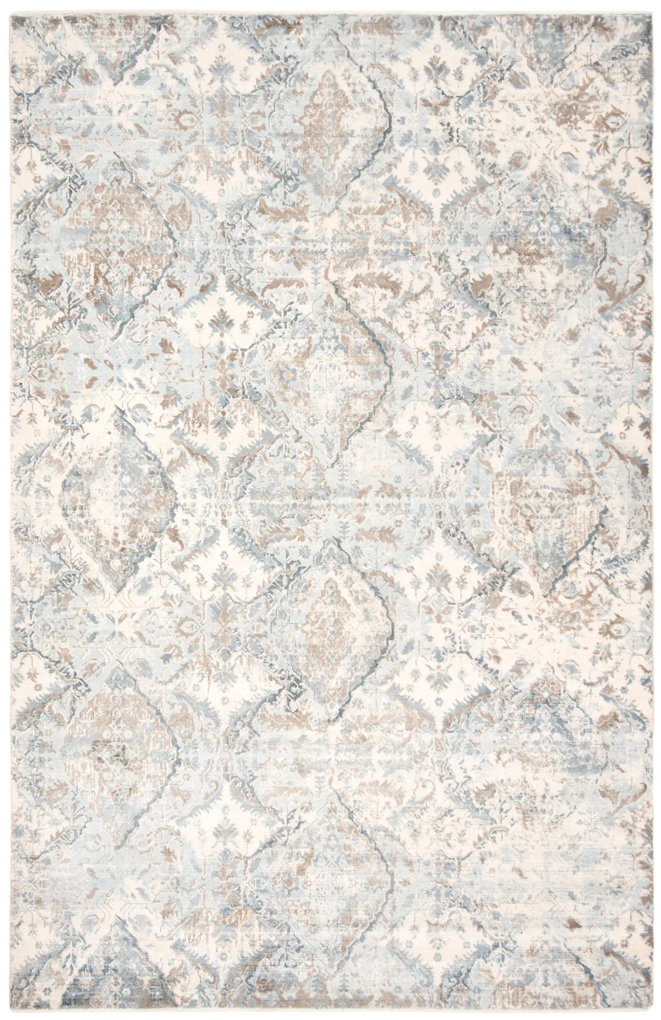 Mirage Faded Ogee Hand-Loomed Viscose Rug