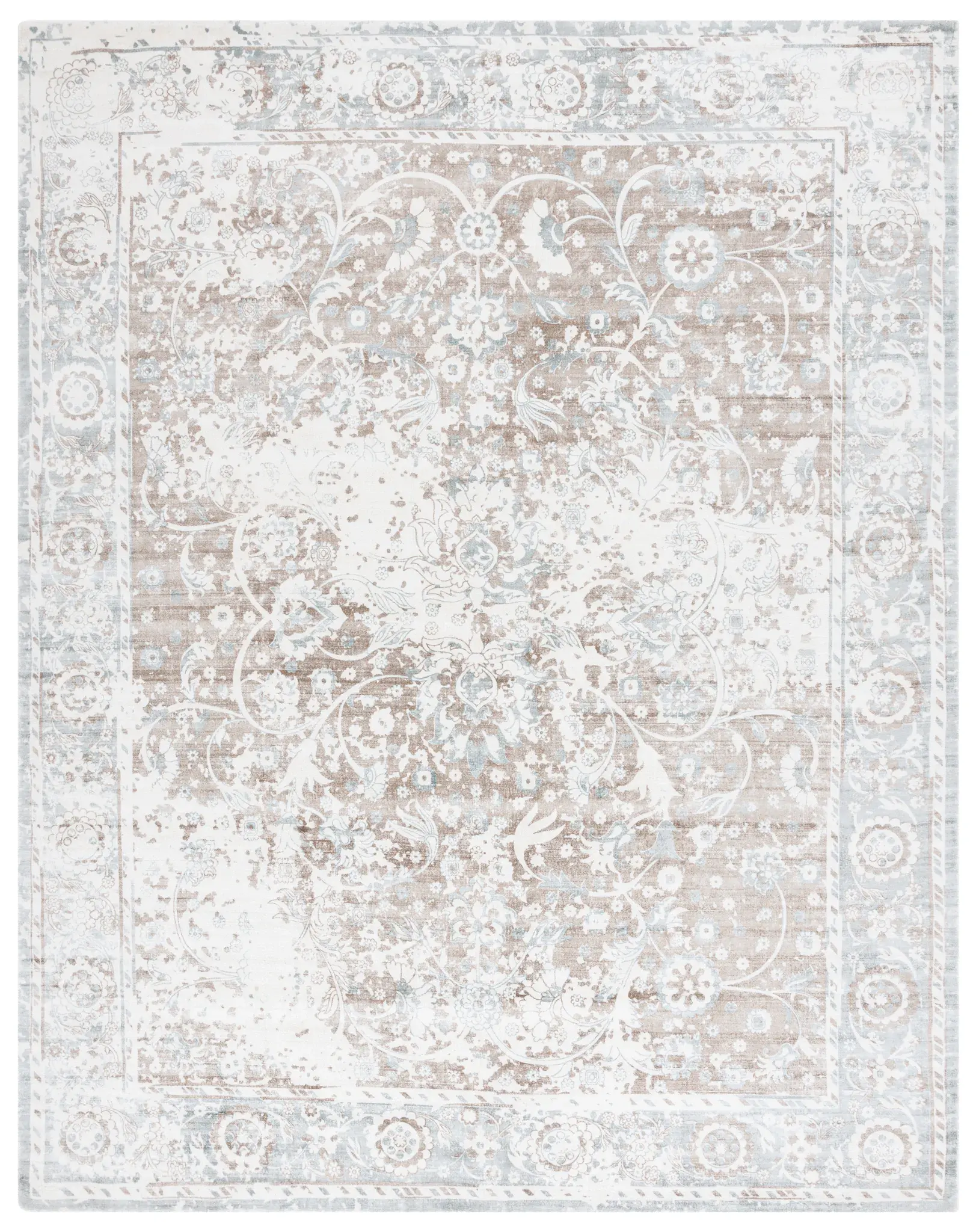Mirage Faded Medallion Hand-Loomed Viscose Rug