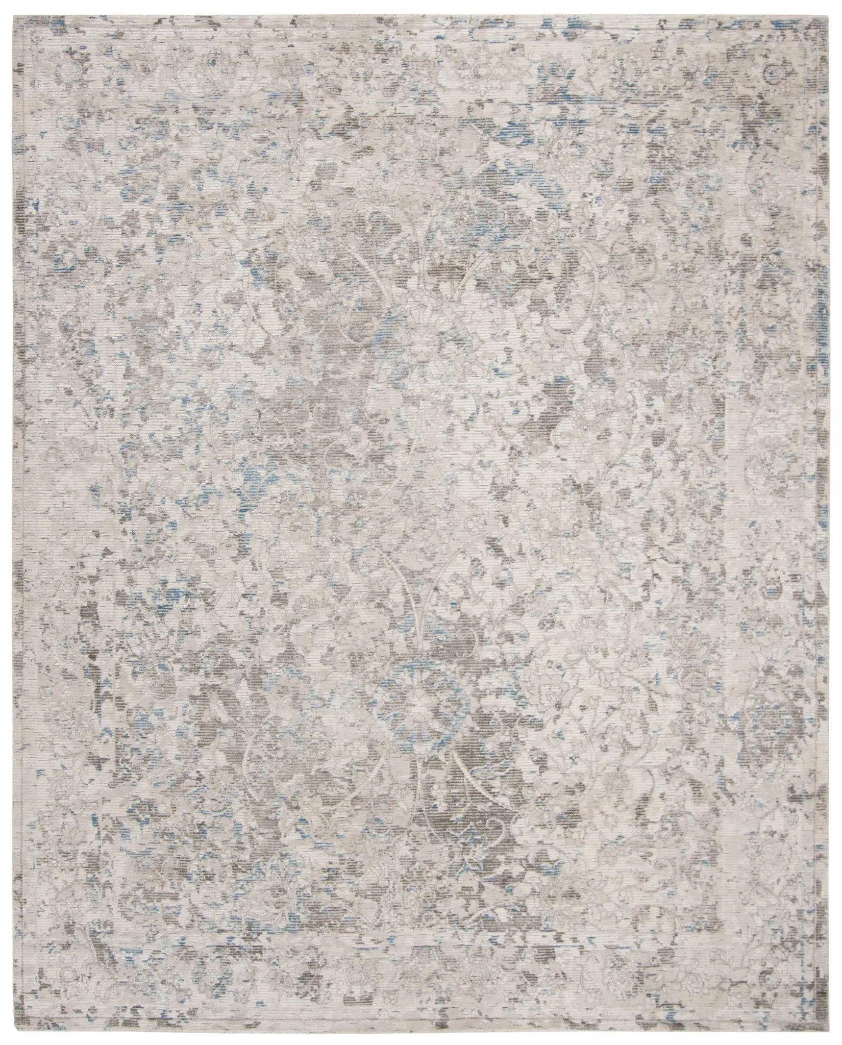 Mirage Distressed Floral Hand-Loomed Viscose Rug