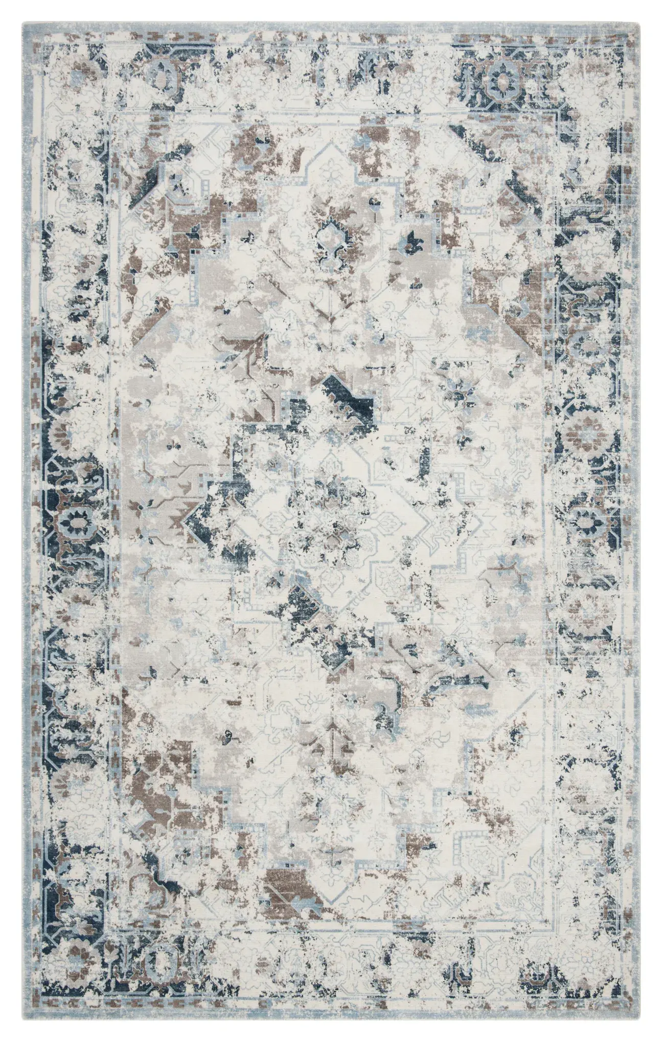 Mirage Faded Geometric Medallion Hand-Loomed Viscose Rug