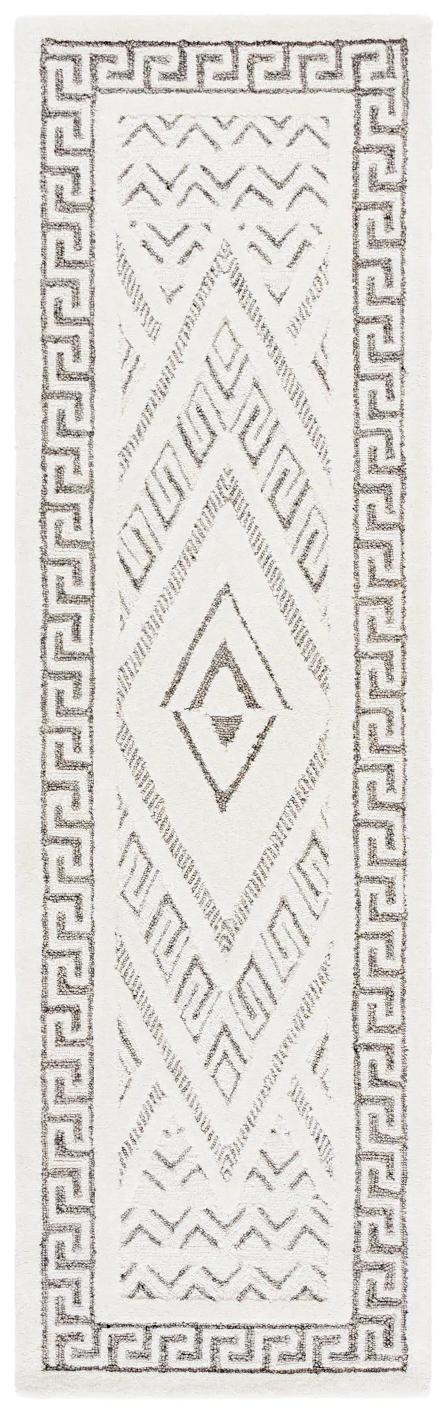 Mykonos Greek Key And Chevron Hand-Tufted Wool Rug