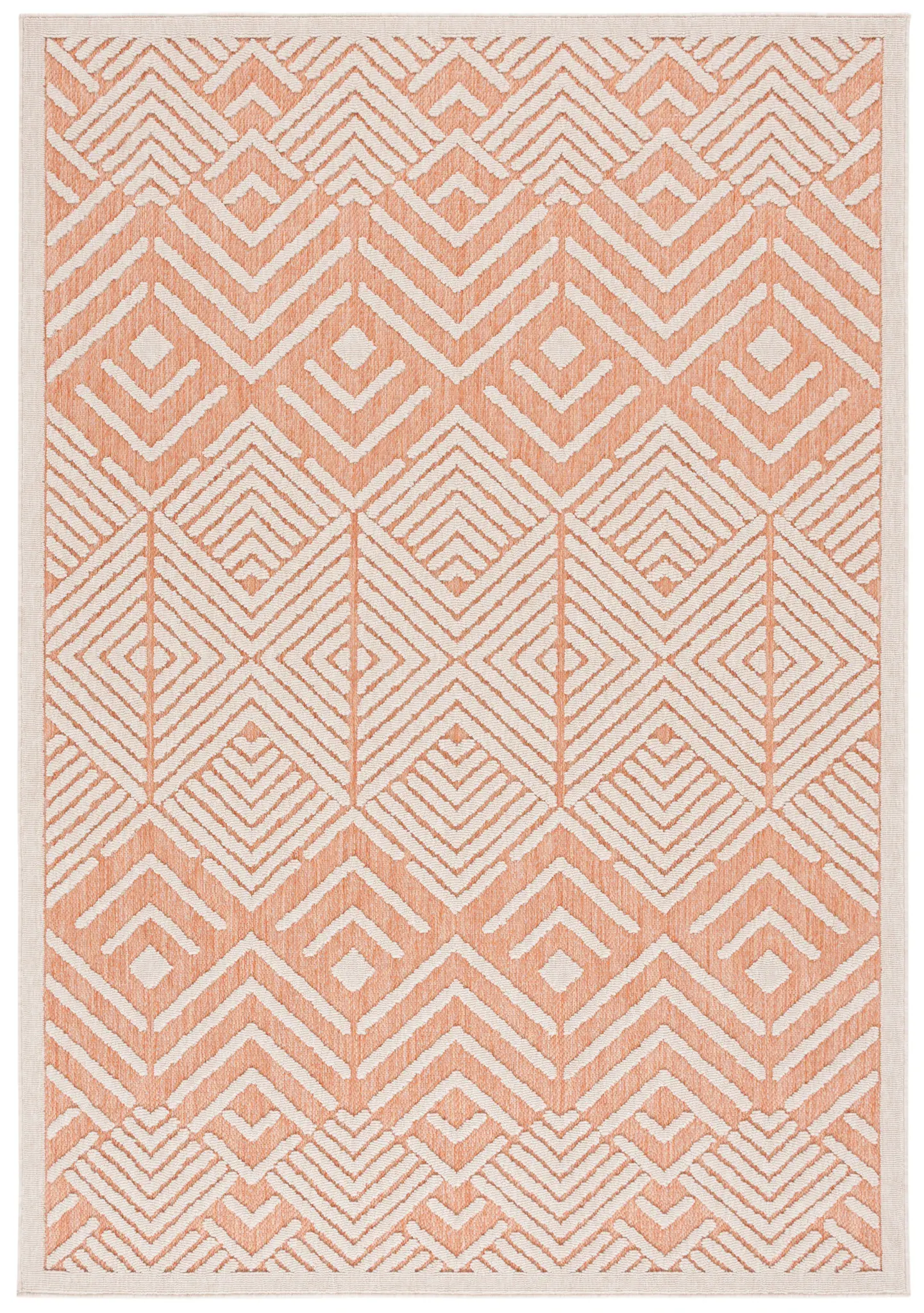Milos Wicker Geometric Diamond Outdoor Rug