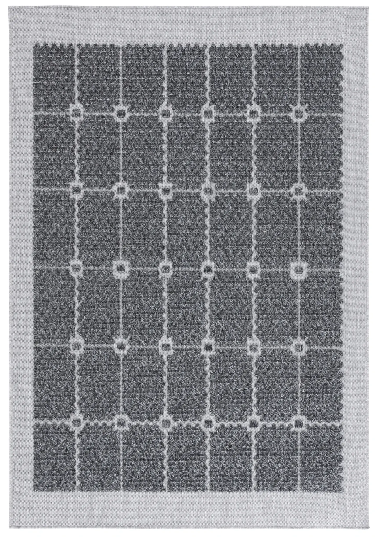 Milos Grid Border Outdoor Rug