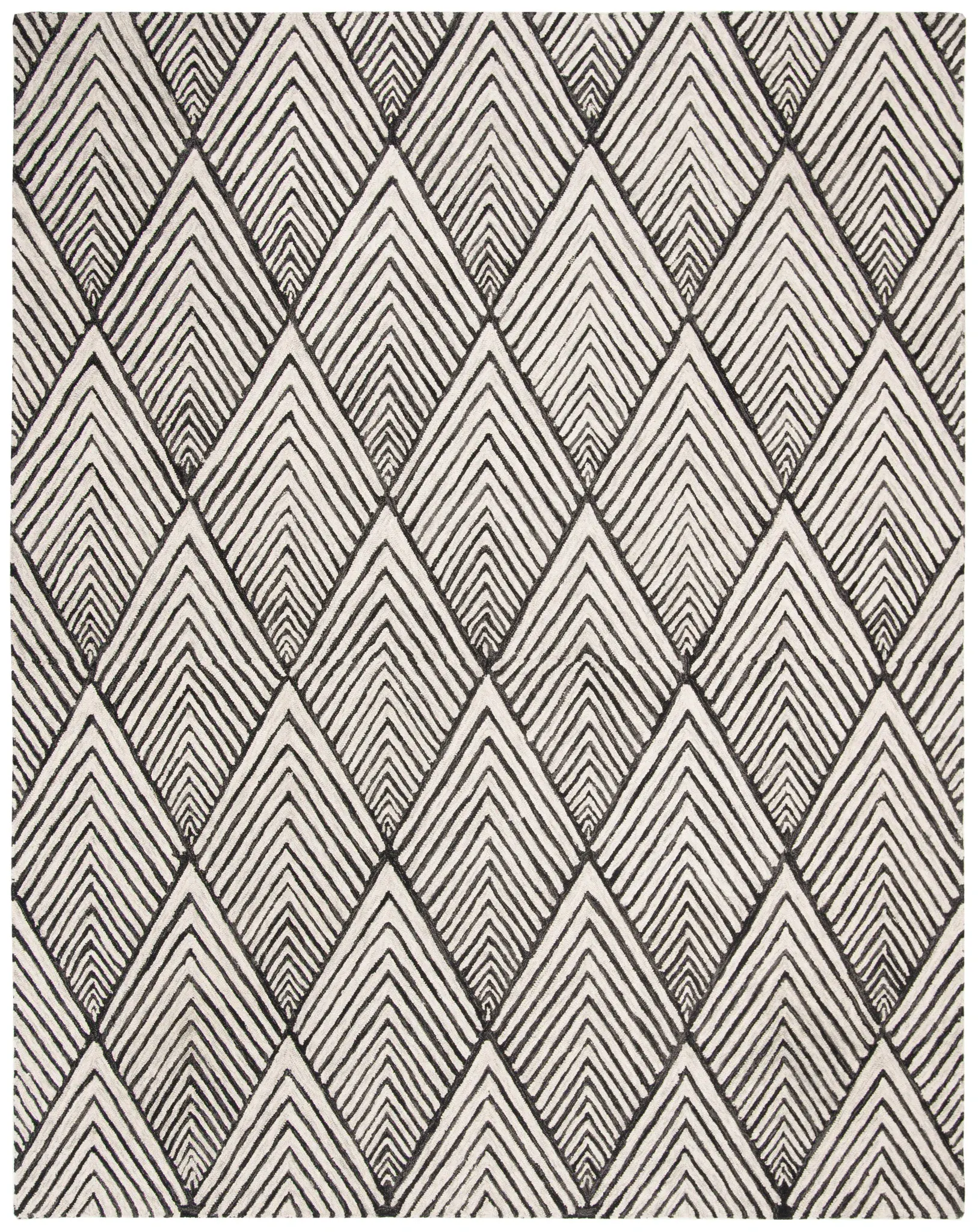 Micro-Loop Chevron Hand-Tufted Wool Rug