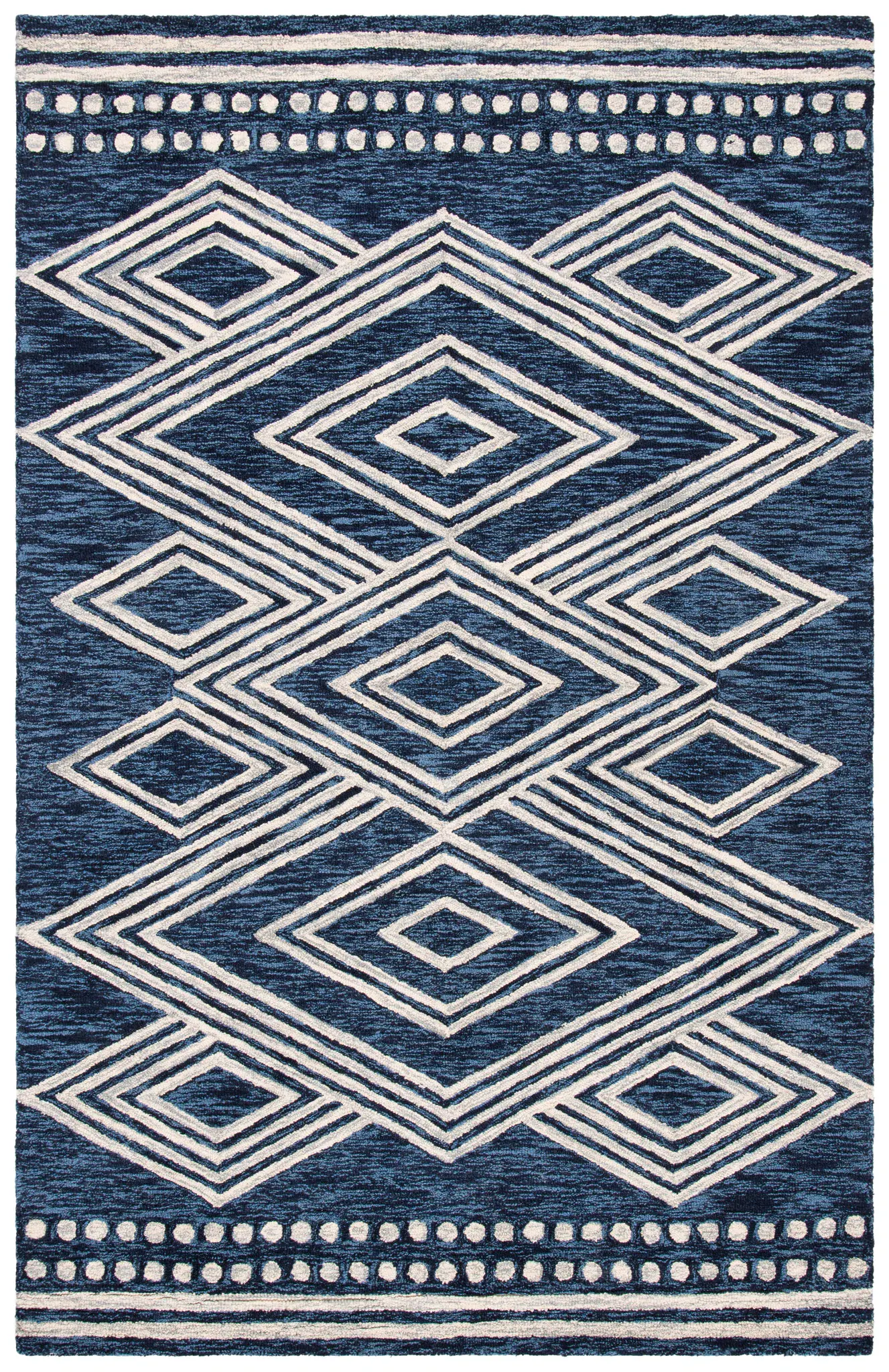 Micro-Loop Concentric Diamond Hand-Tufted Wool Rug