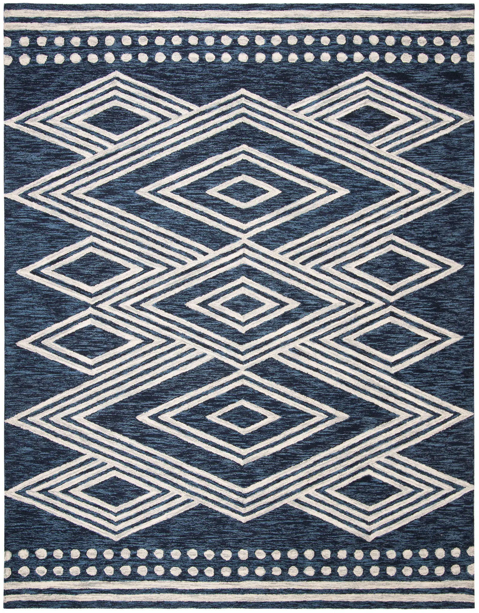 Micro-Loop Concentric Diamond Hand-Tufted Wool Rug