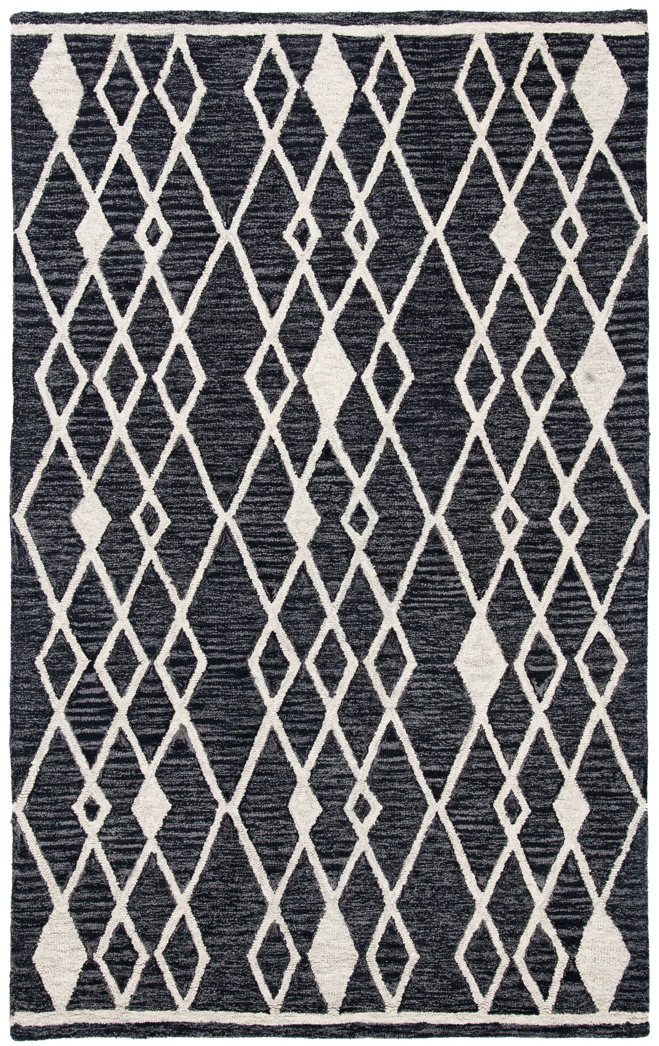 Micro-Loop Diamond Lattice Hand-Tufted Wool Rug