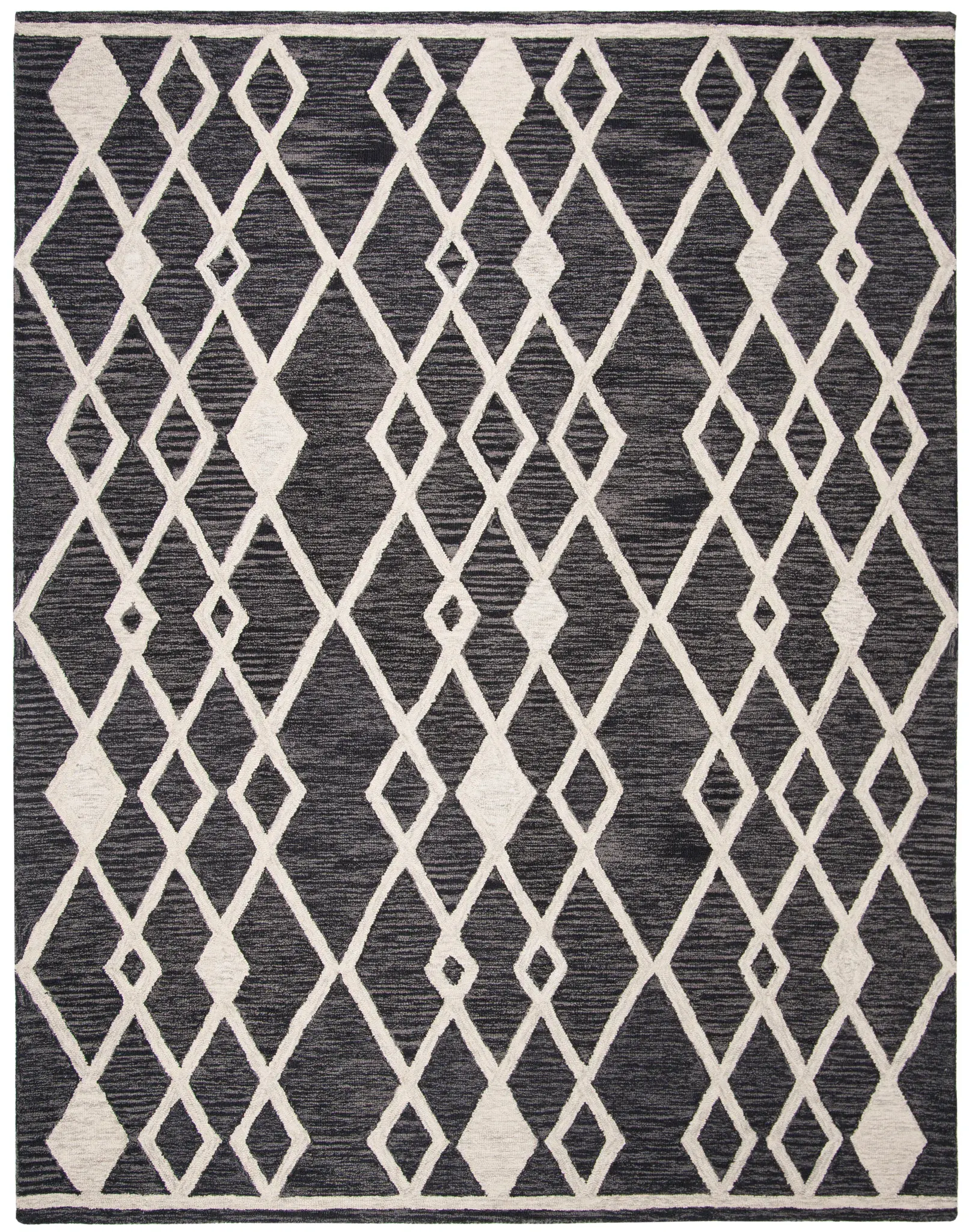 Micro-Loop Diamond Lattice Hand-Tufted Wool Rug