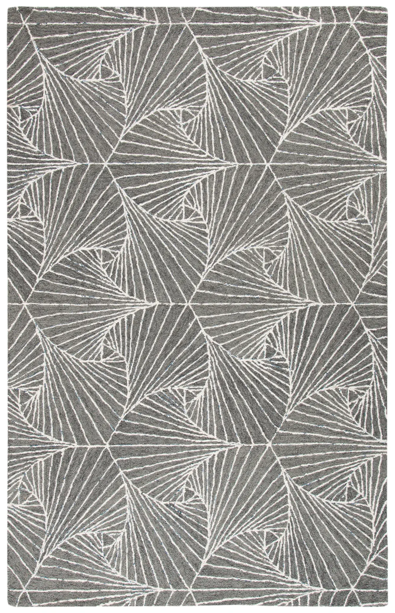 Micro-Loop Swirling Geometric Hand-Tufted Wool Rug