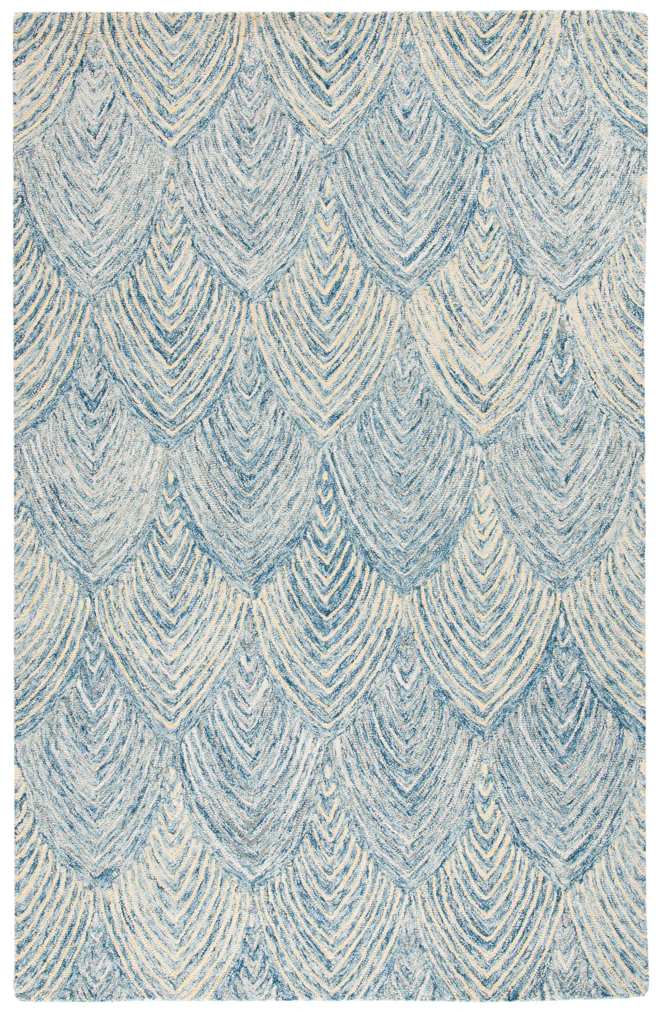 Micro-Loop Scallop Hand-Tufted Wool Rug