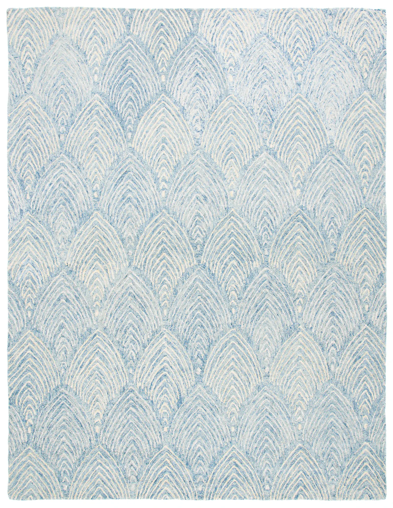 Micro-Loop Scallop Hand-Tufted Wool Rug
