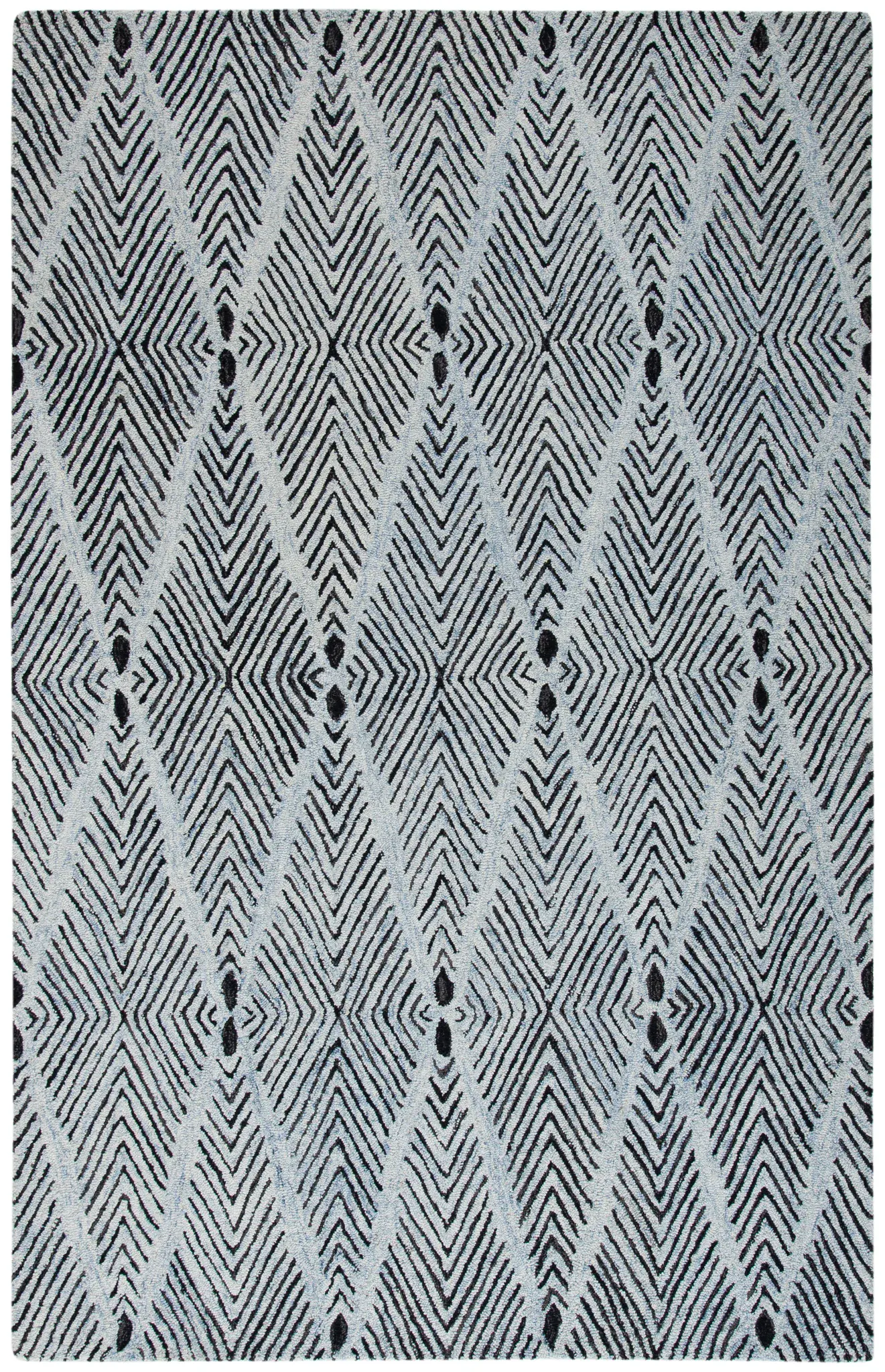 Micro-Loop Herringbone Diamond Hand-Tufted Wool Rug