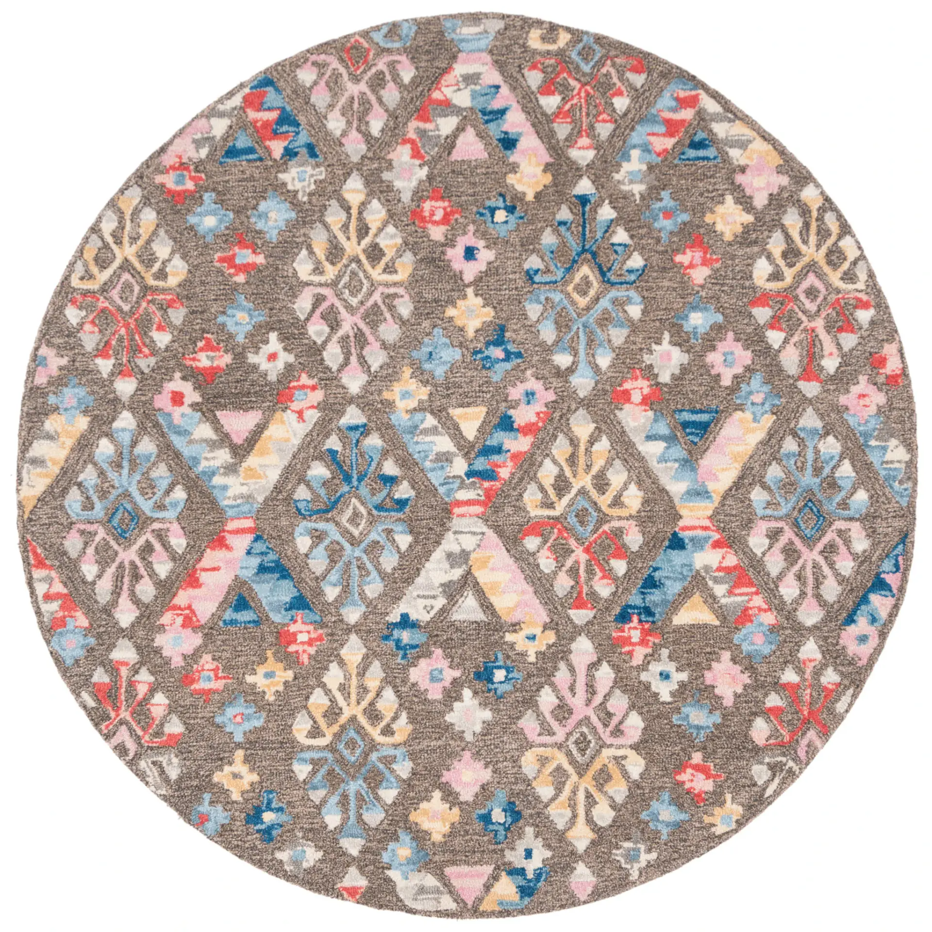 Micro-Loop Tribal Kilim Diamond Hand-Tufted Wool Rug