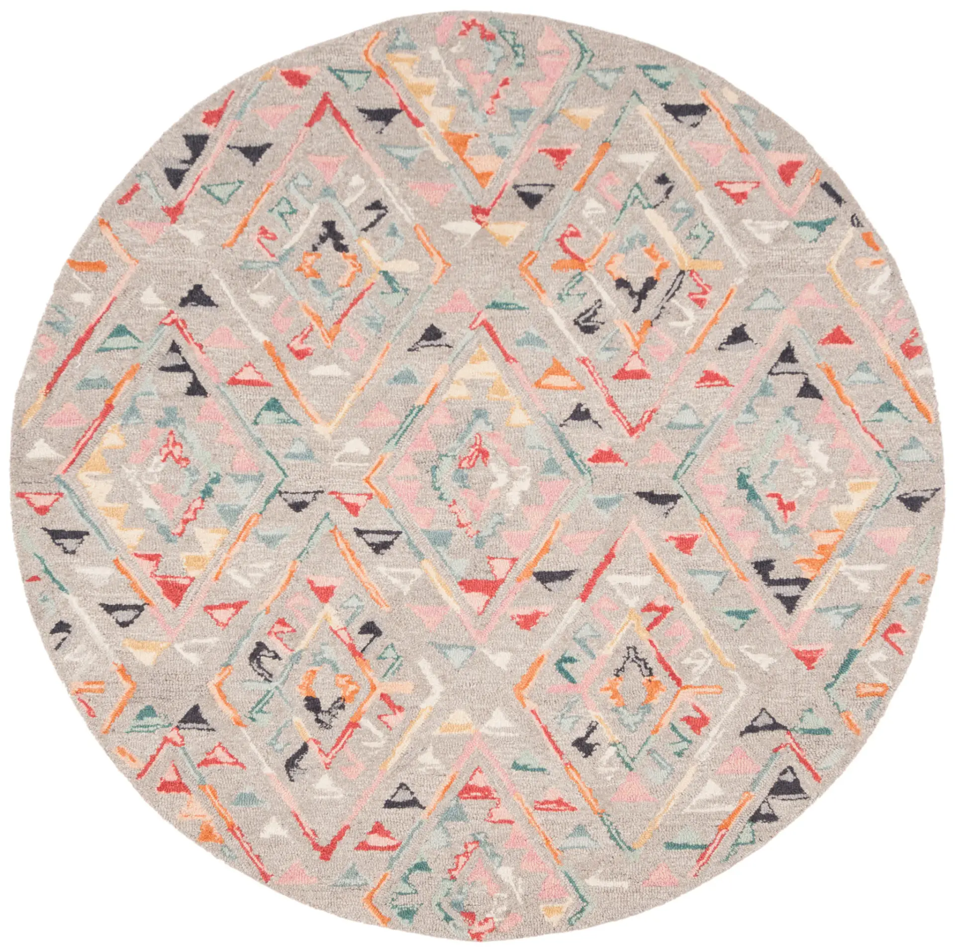 Micro-Loop Tribal Diamond Trellis Hand-Tufted Wool Rug