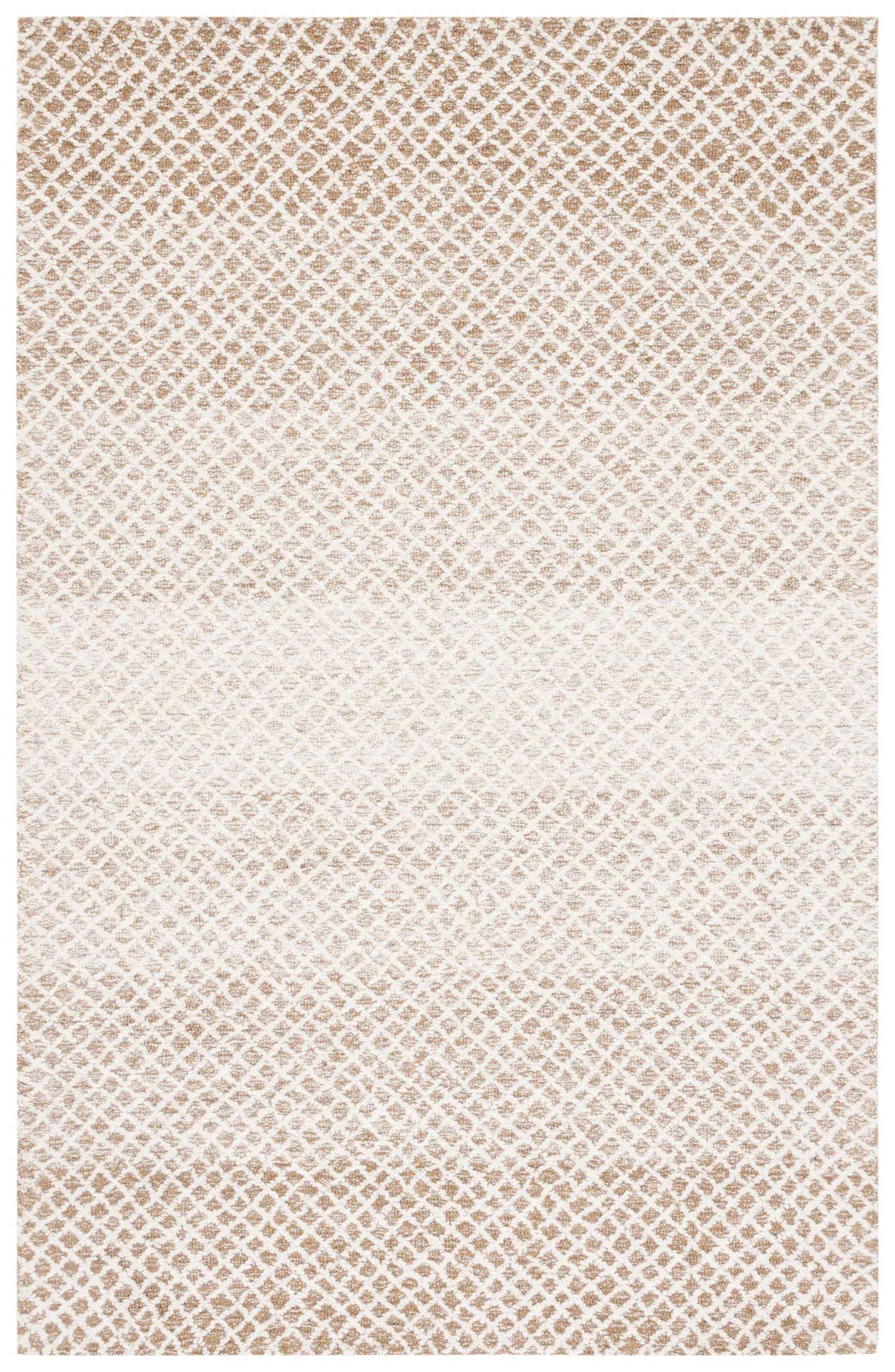 Micro-Loop Ombre Grid Hand-Tufted Wool Rug