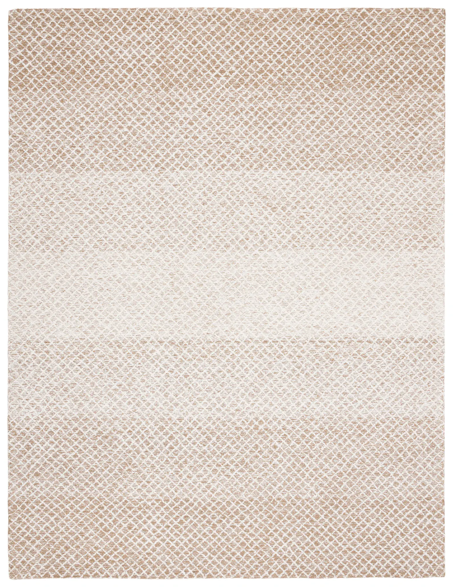 Micro-Loop Ombre Grid Hand-Tufted Wool Rug