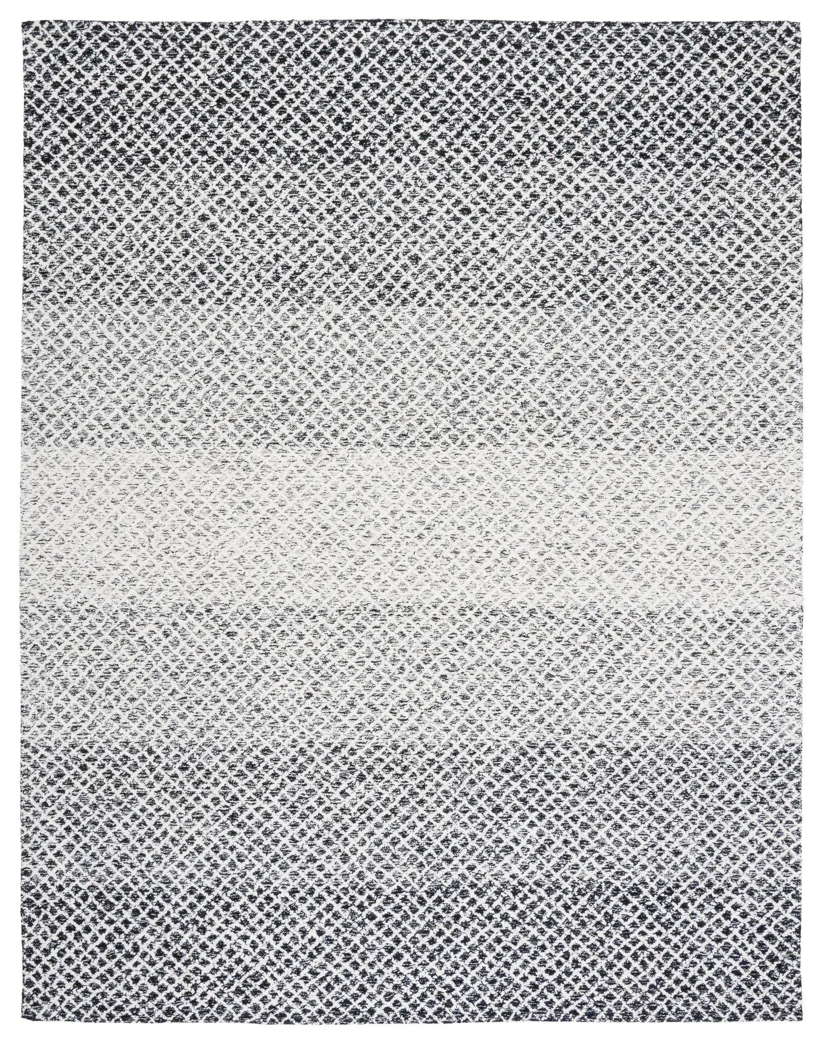 Micro-Loop Ombre Grid Hand-Tufted Wool Rug