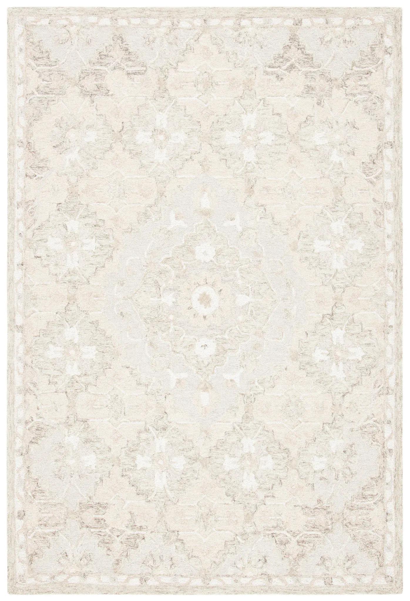 Micro-Loop Tone Diamond Trellis Hand-Tufted Wool Rug
