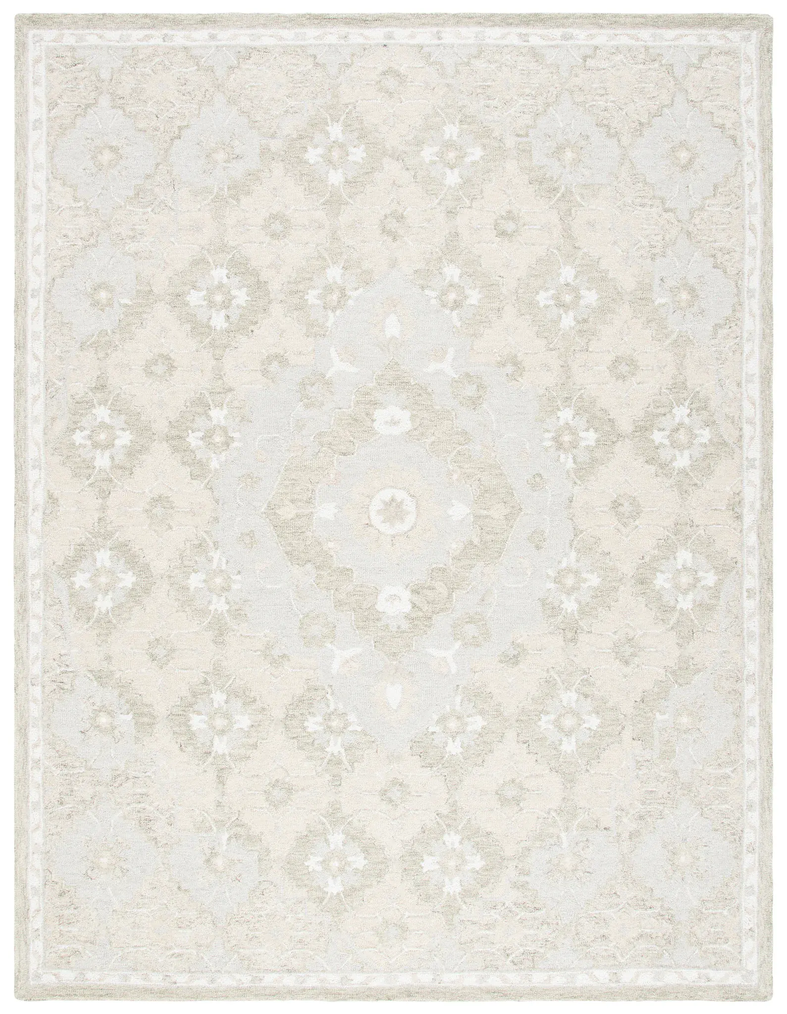 Micro-Loop Tone Diamond Trellis Hand-Tufted Wool Rug