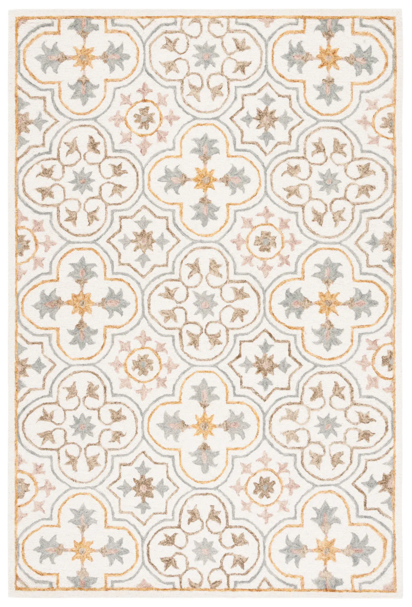 Micro-Loop Star Tile Hand-Tufted Wool Rug