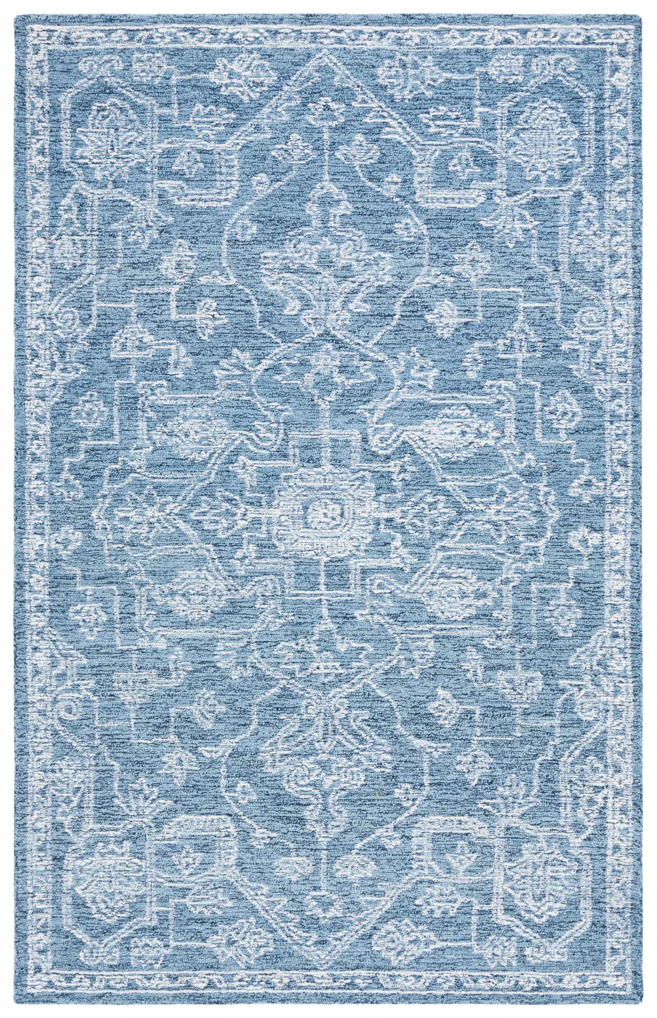 Micro-Loop Diamond Medallion Wool Rug