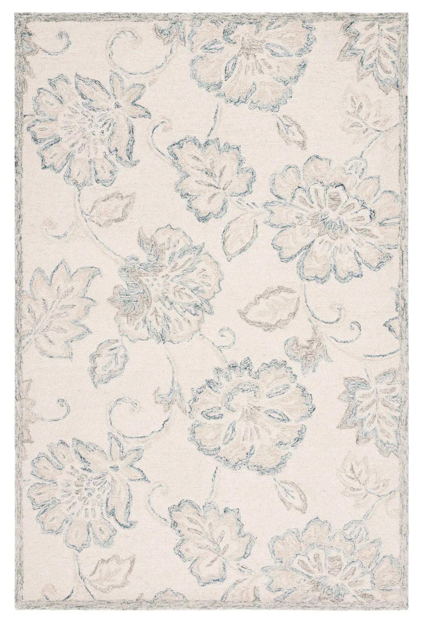 Micro-Loop Floral Hand-Tufted Wool Rug