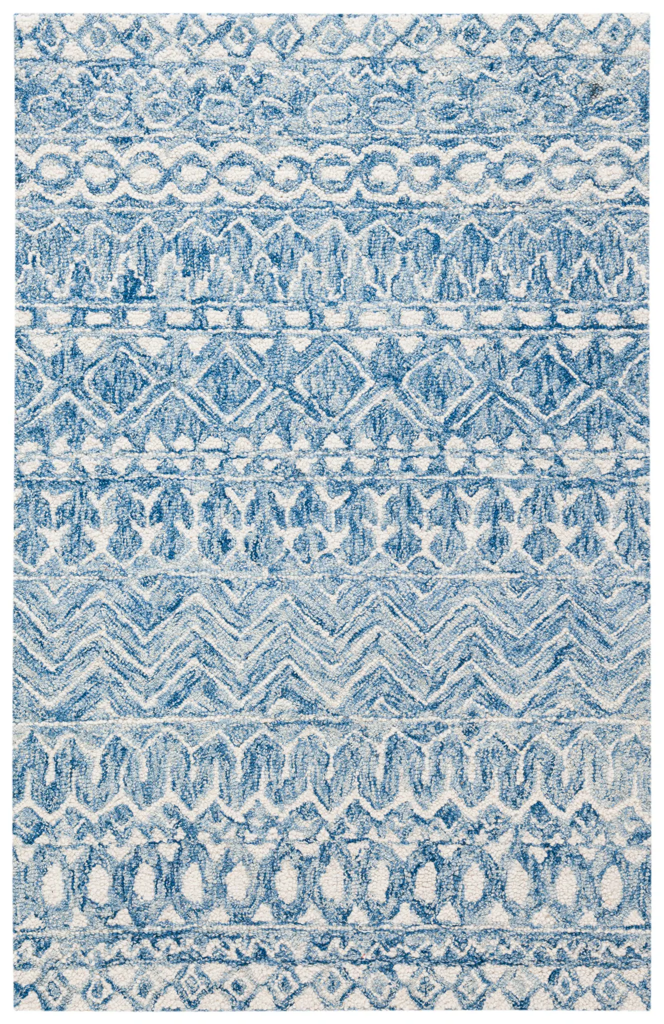 Micro-Loop Micro Loop Banded Geometric Hand-Tufted Wool Rug