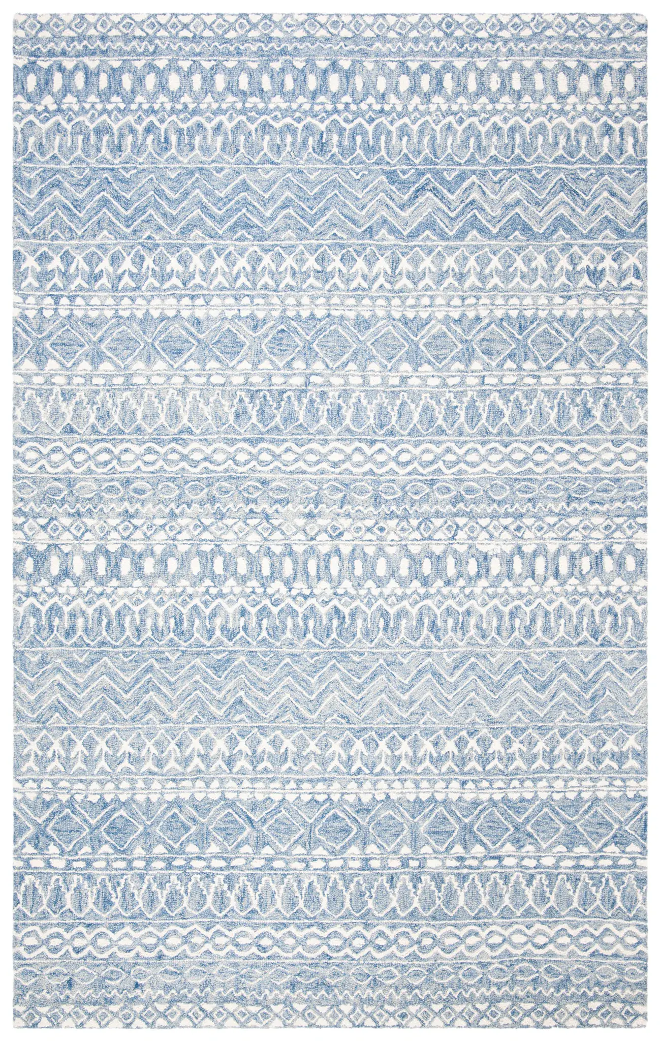 Micro-Loop Micro Loop Banded Geometric Hand-Tufted Wool Rug