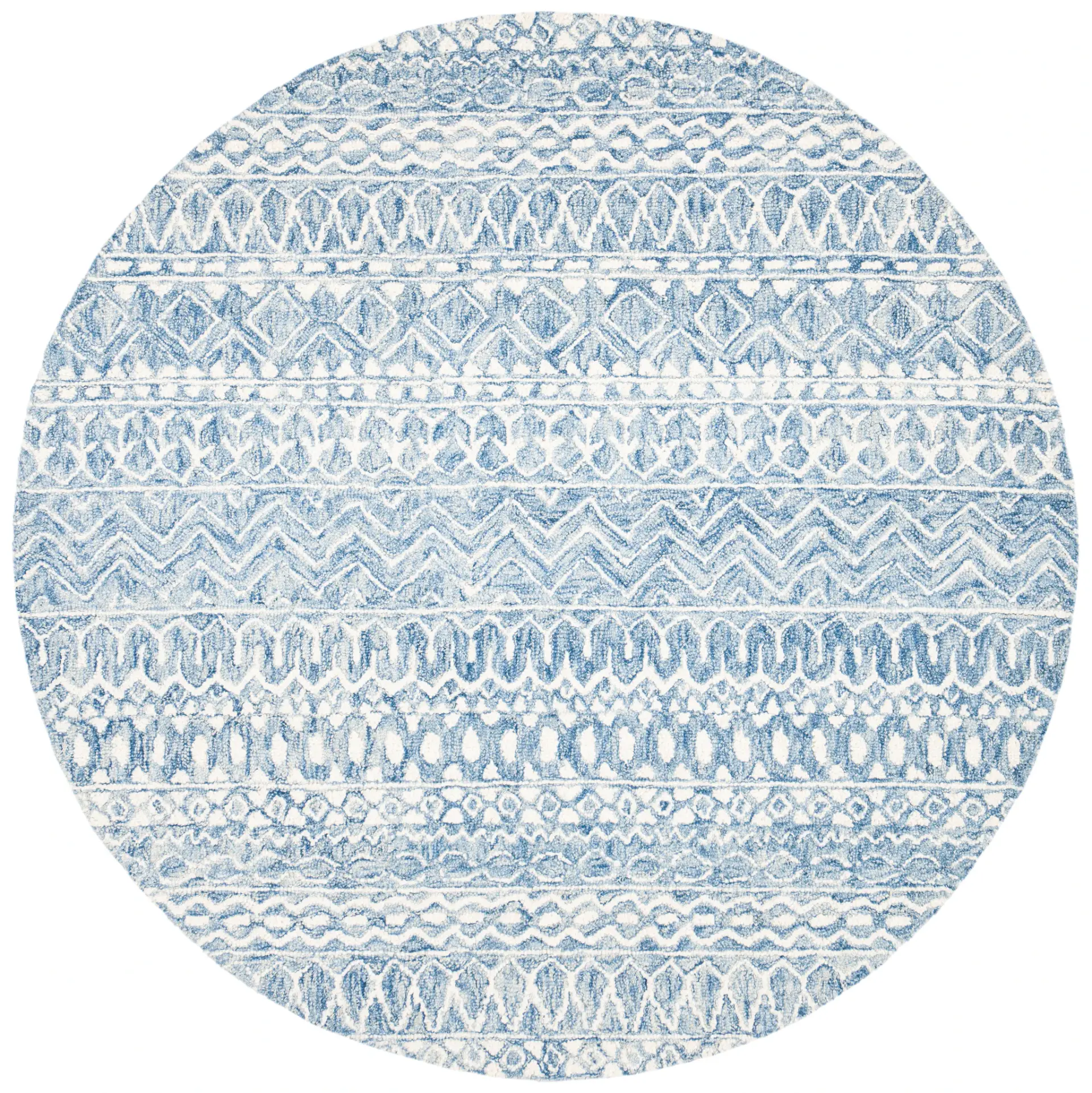Micro-Loop Micro Loop Banded Geometric Hand-Tufted Wool Rug