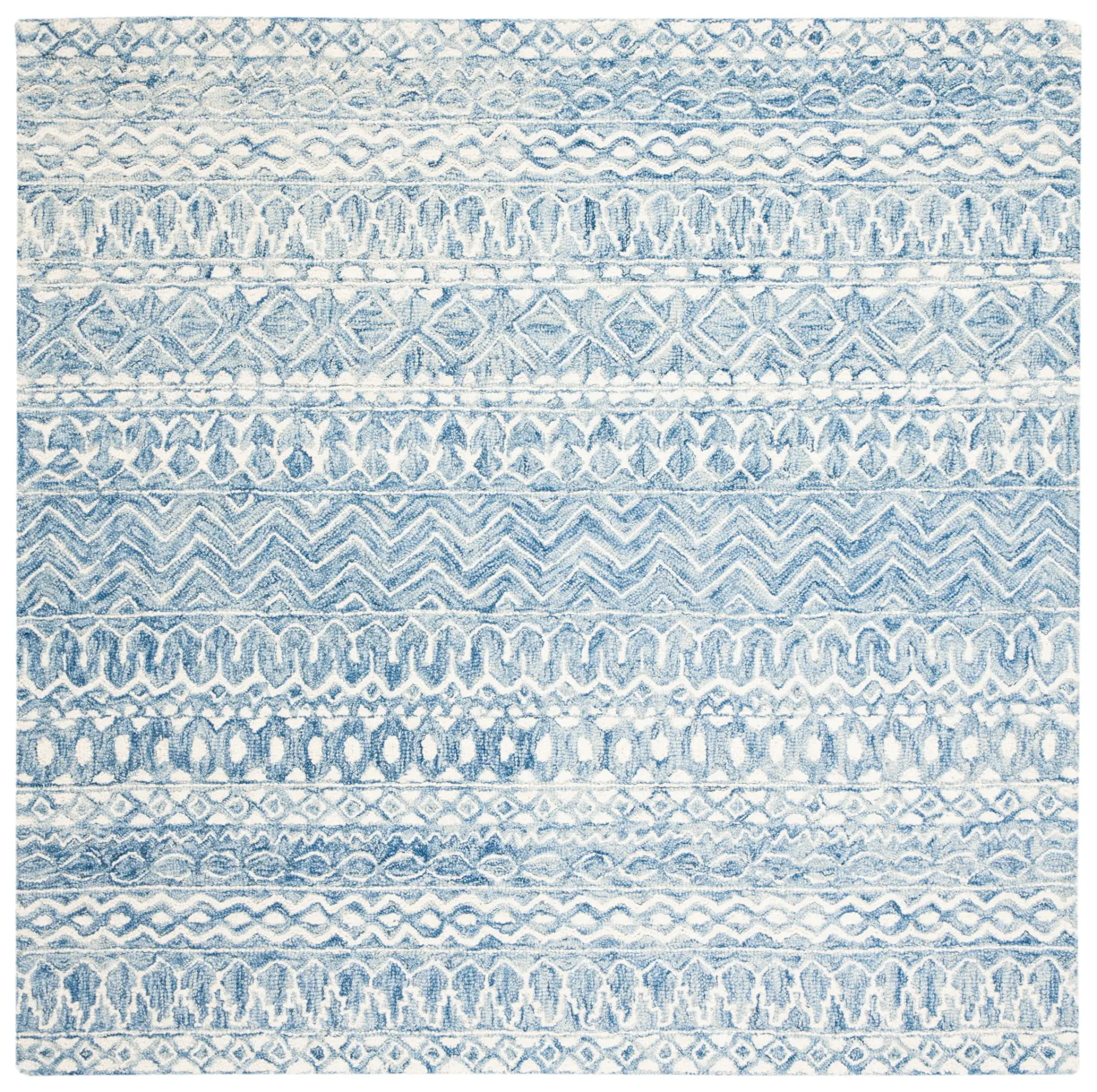Micro-Loop Micro Loop Banded Geometric Hand-Tufted Wool Rug