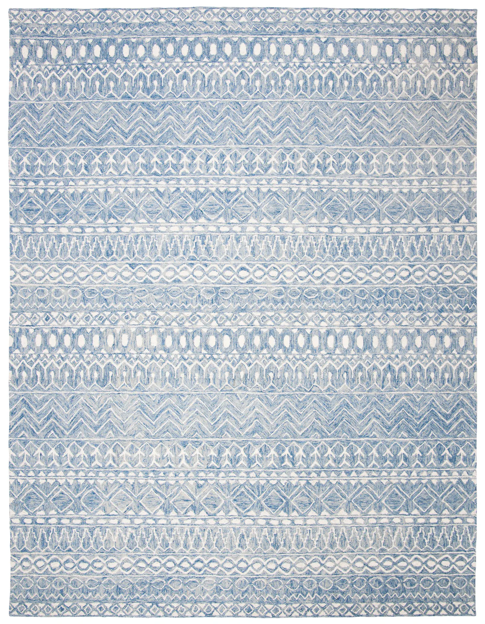 Micro-Loop Micro Loop Banded Geometric Hand-Tufted Wool Rug