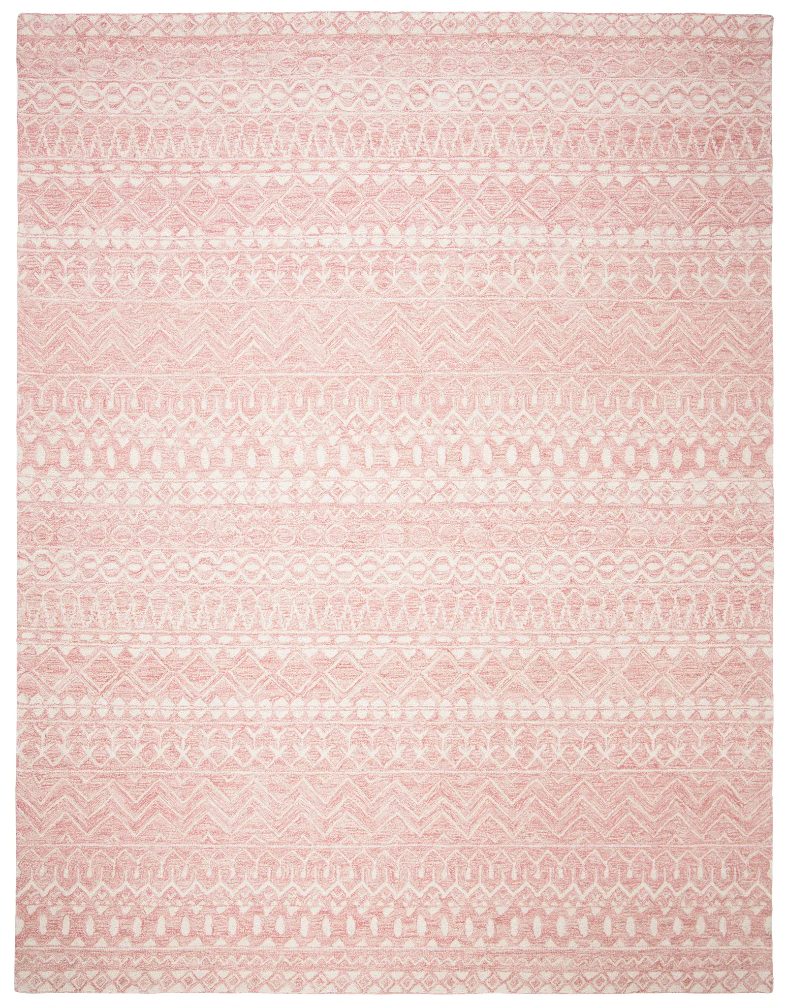Micro-Loop Micro Loop Banded Geometric Hand-Tufted Wool Rug
