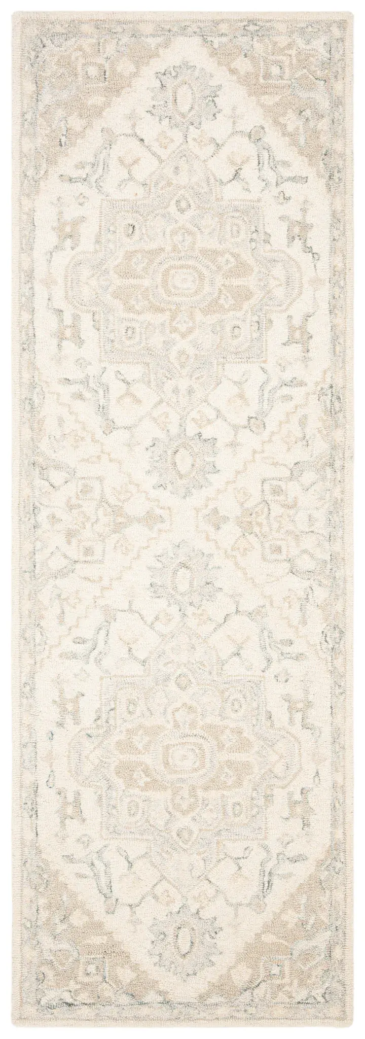 Micro-Loop Micro Loop Stepped Medallion Hand-Tufted Wool Rug