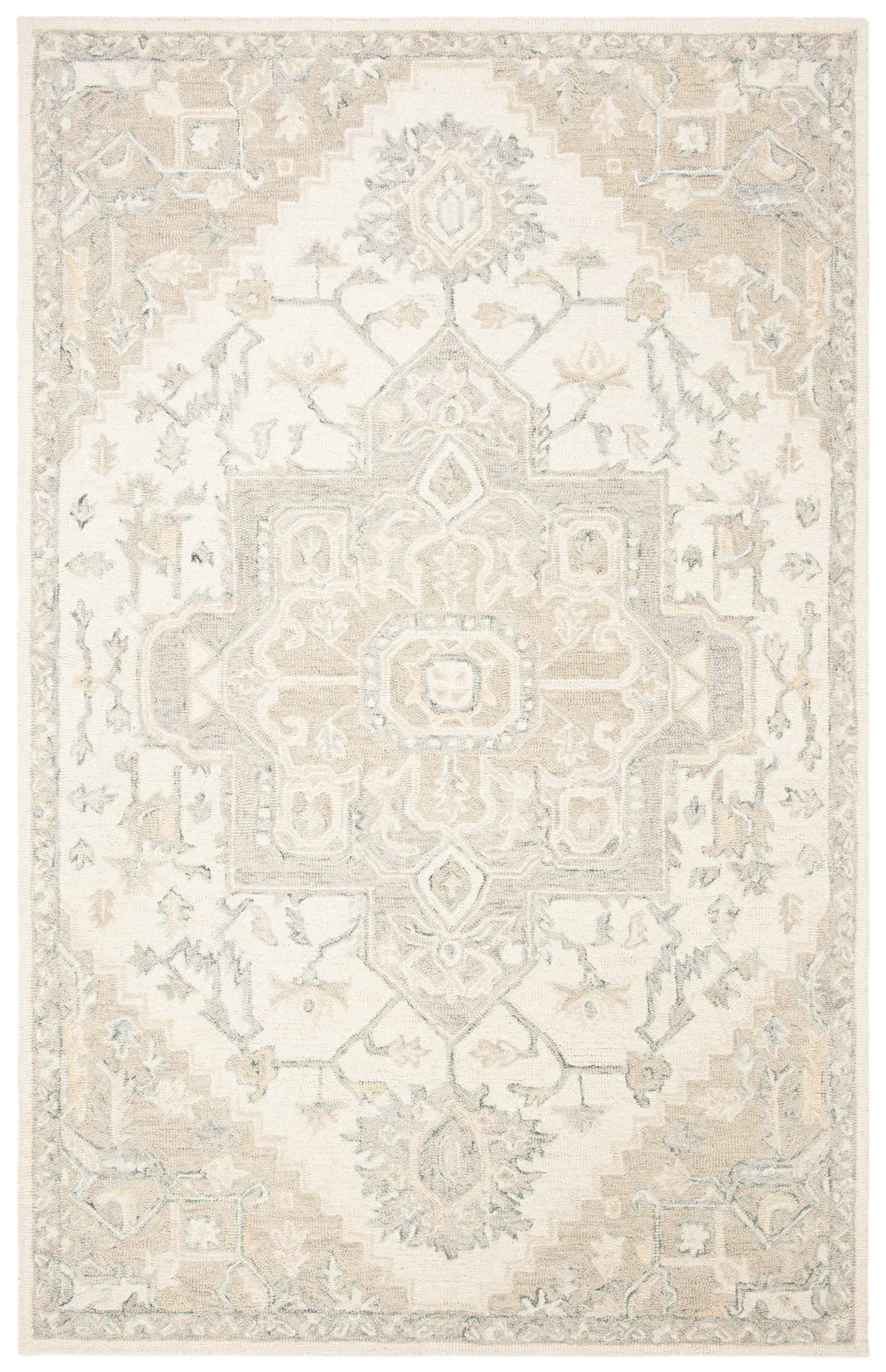Micro-Loop Micro Loop Stepped Medallion Hand-Tufted Wool Rug