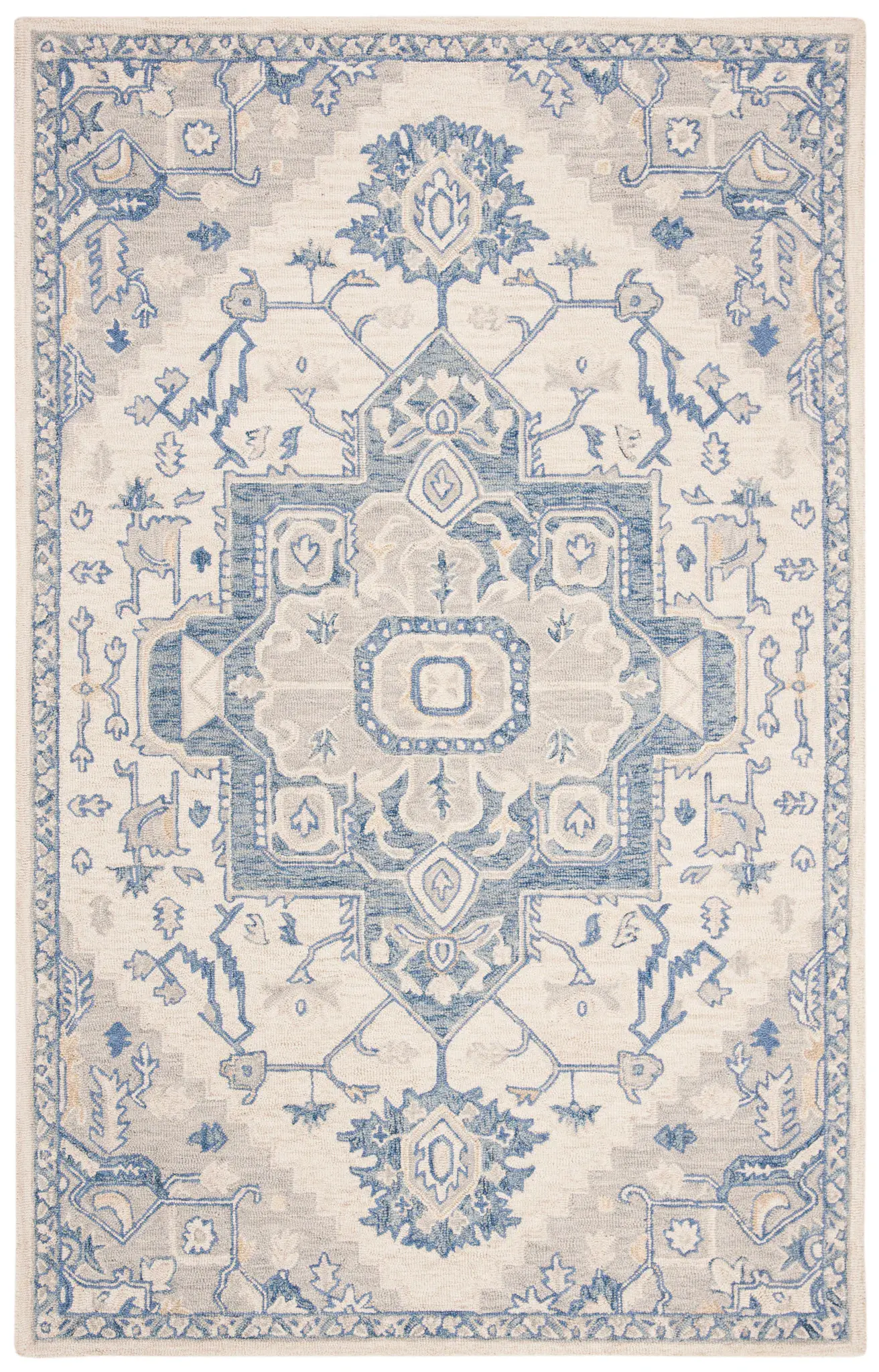Micro-Loop Micro Loop Stepped Medallion Hand-Tufted Wool Rug
