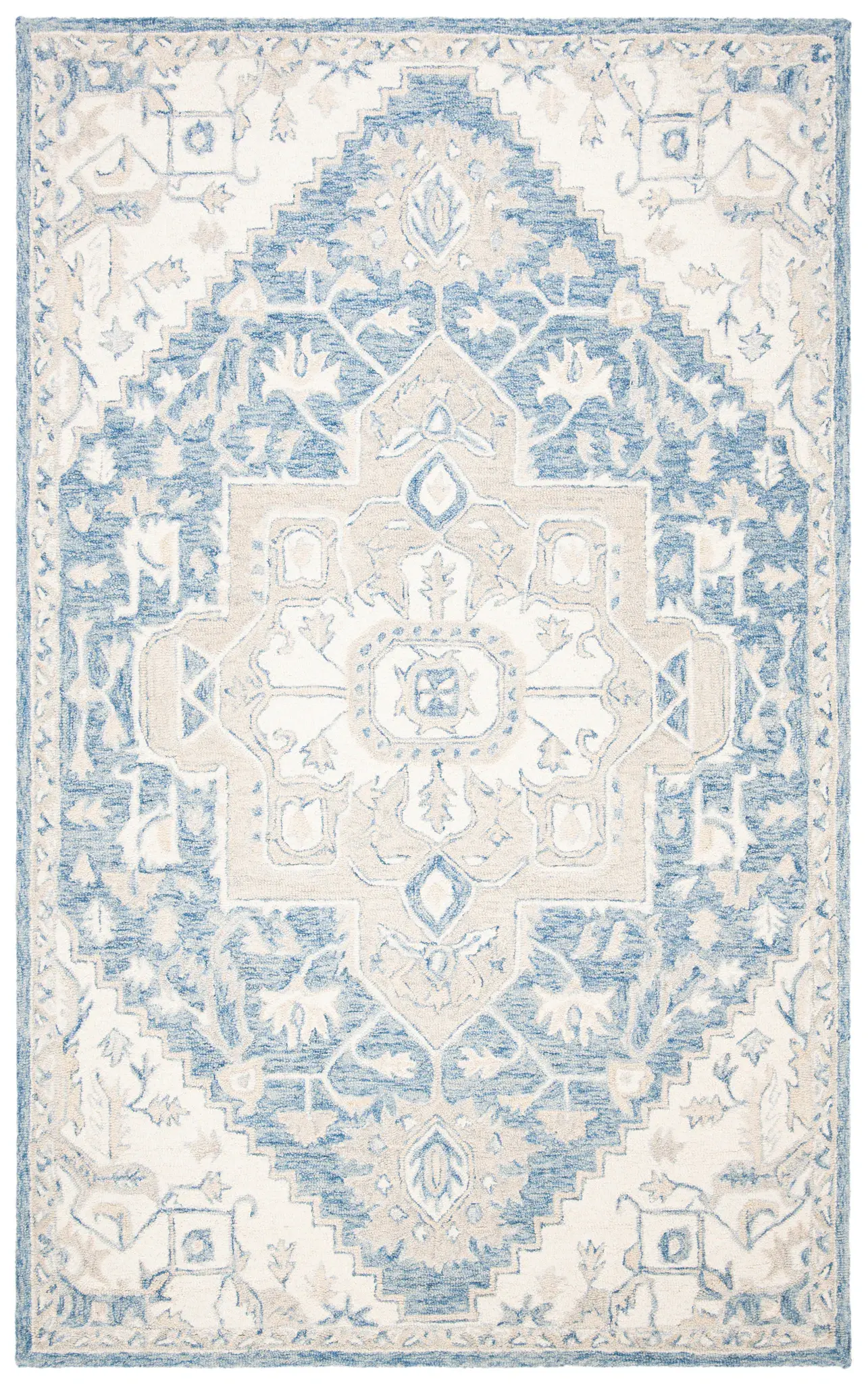 Micro-Loop Micro Loop Stepped Medallion Hand-Tufted Wool Rug
