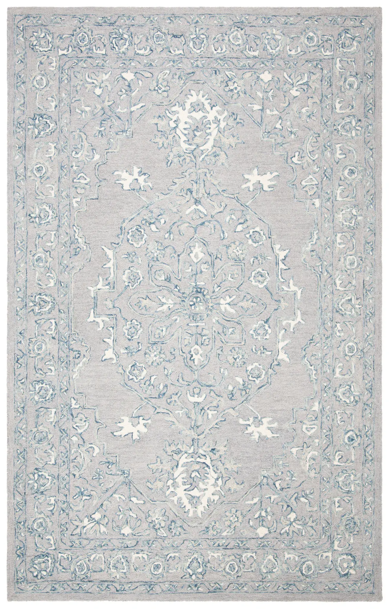 Micro-Loop Micro Loop Floral Medallion Hand-Tufted Wool Rug