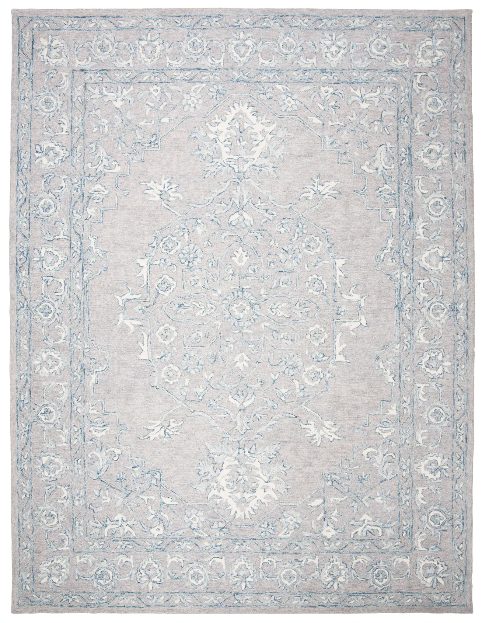 Micro-Loop Micro Loop Floral Medallion Hand-Tufted Wool Rug