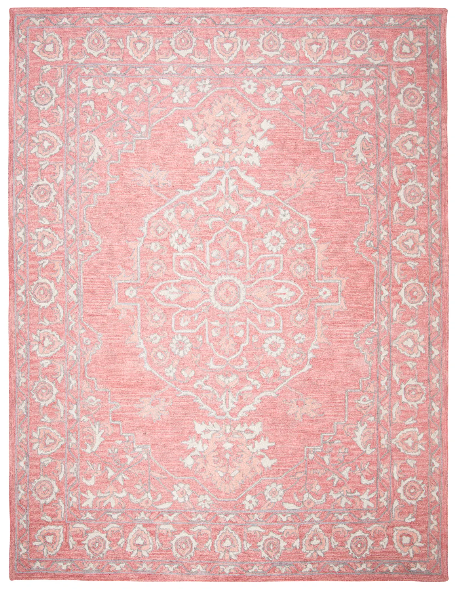 Micro-Loop Micro Loop Floral Medallion Hand-Tufted Wool Rug
