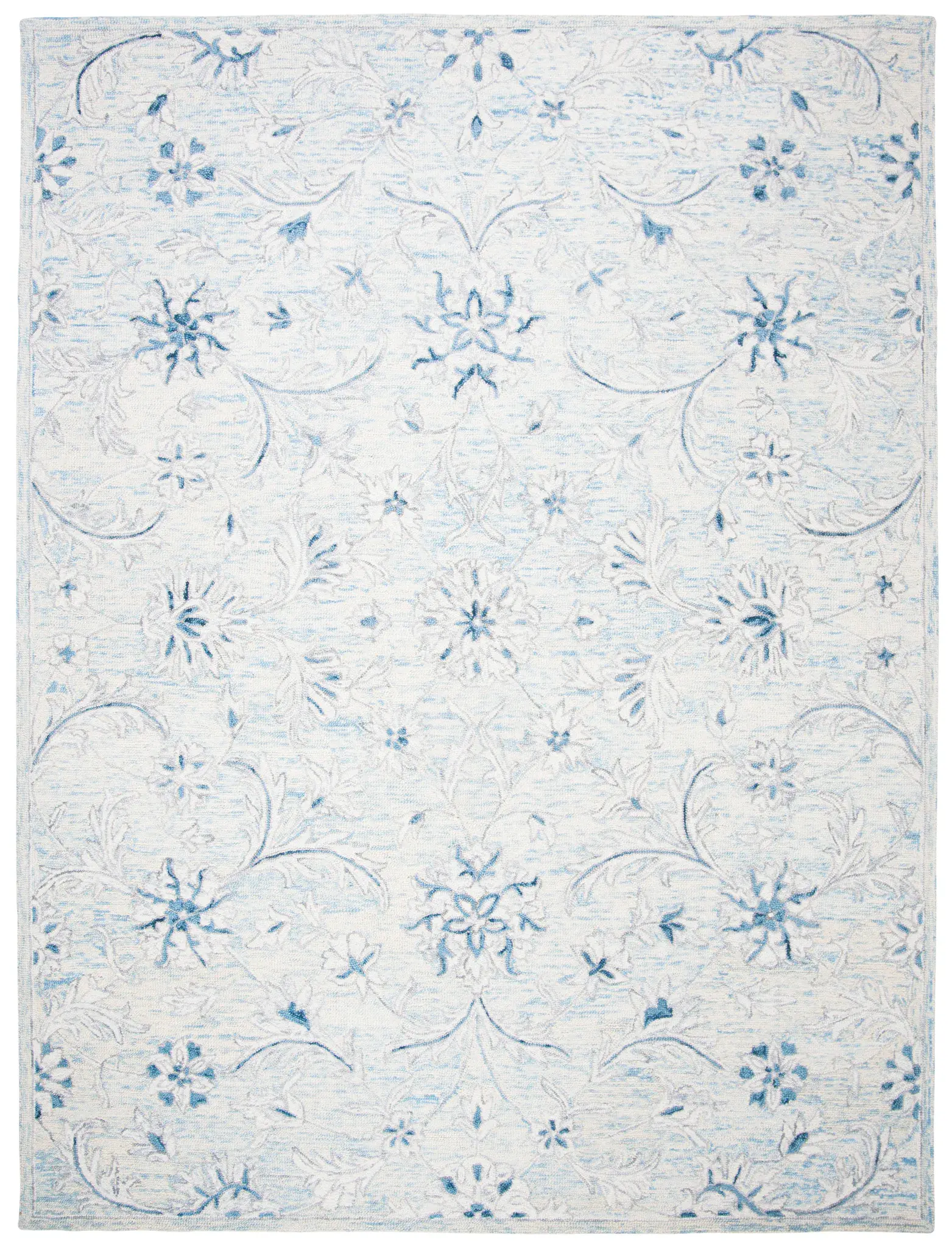 Micro-Loop Micro Loop Scrolling Floral Hand-Tufted Wool Rug